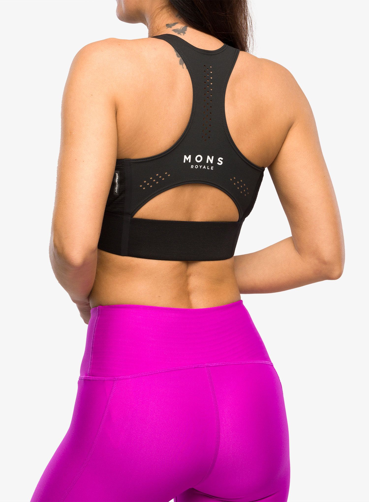 Sportovní podprsenka Mons Royale Stratos Merino Shift Sports Bra - black