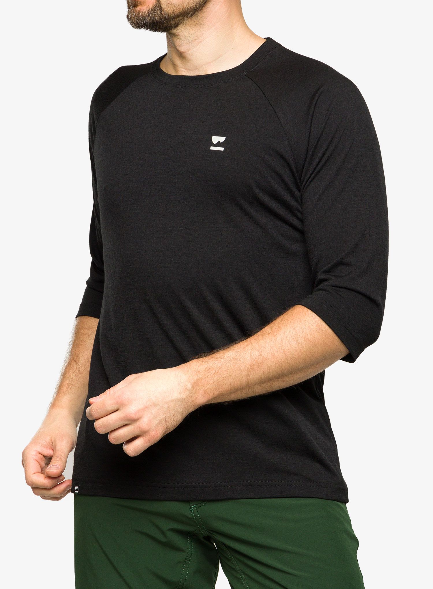 Cyklistické triko Mons Royale Tarn Merino Shift Raglan 3/4 - black