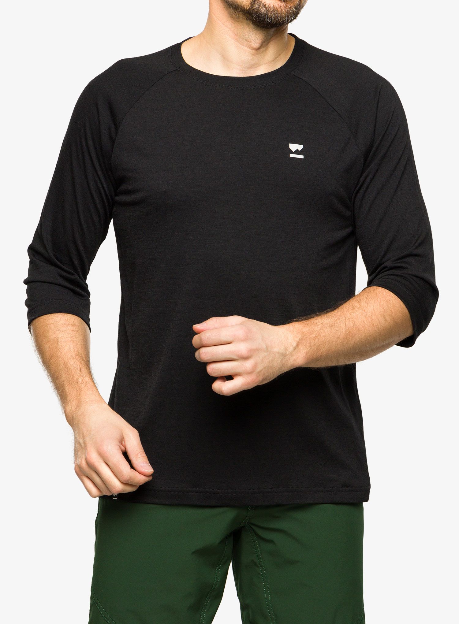 Cyklistické triko Mons Royale Tarn Merino Shift Raglan 3/4 - black