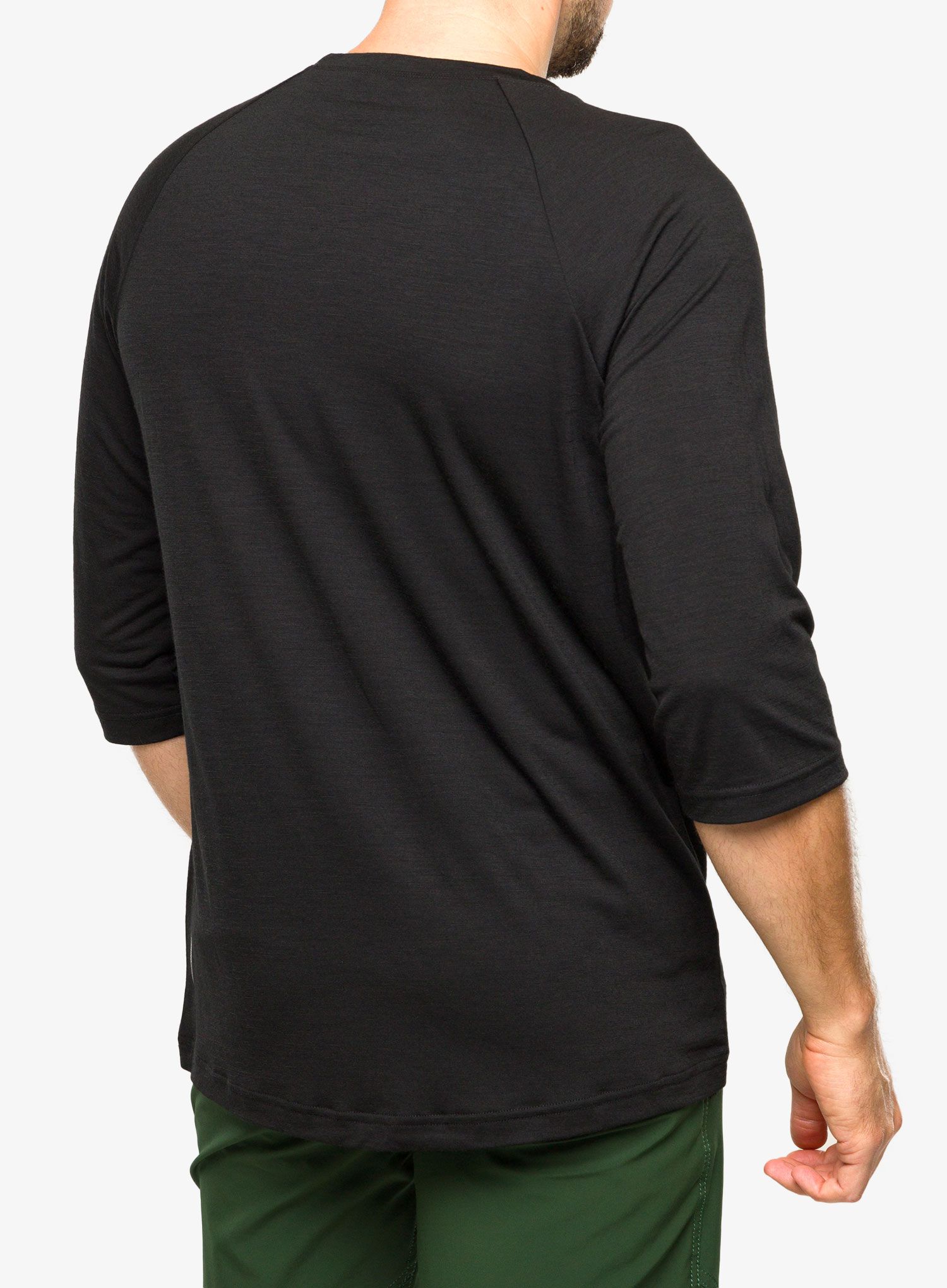 Cyklistické triko Mons Royale Tarn Merino Shift Raglan 3/4 - black