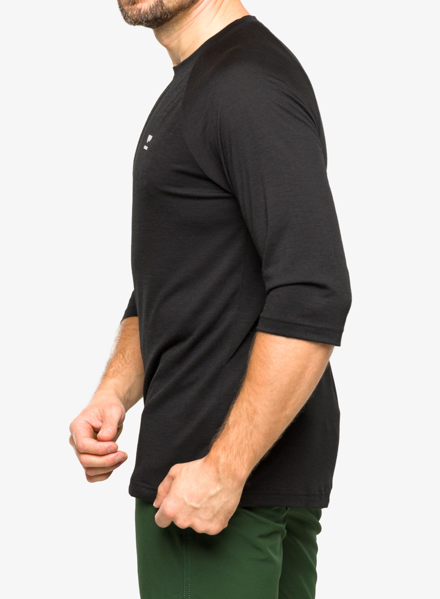 Cyklistické triko Mons Royale Tarn Merino Shift Raglan 3/4 - black