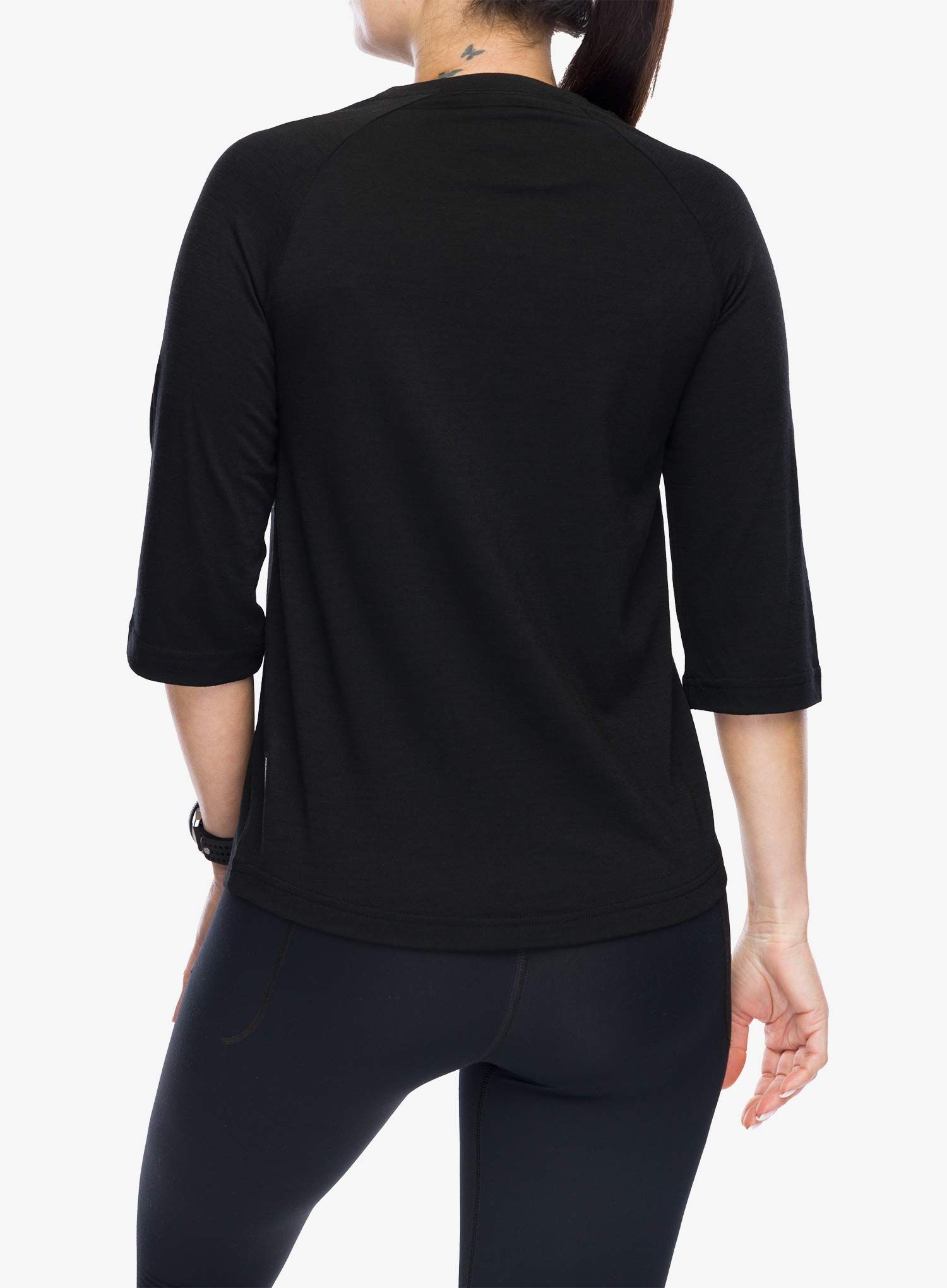 Dámské tričko Mons Royale Tarn Merino Shift Raglan 3/4 - black