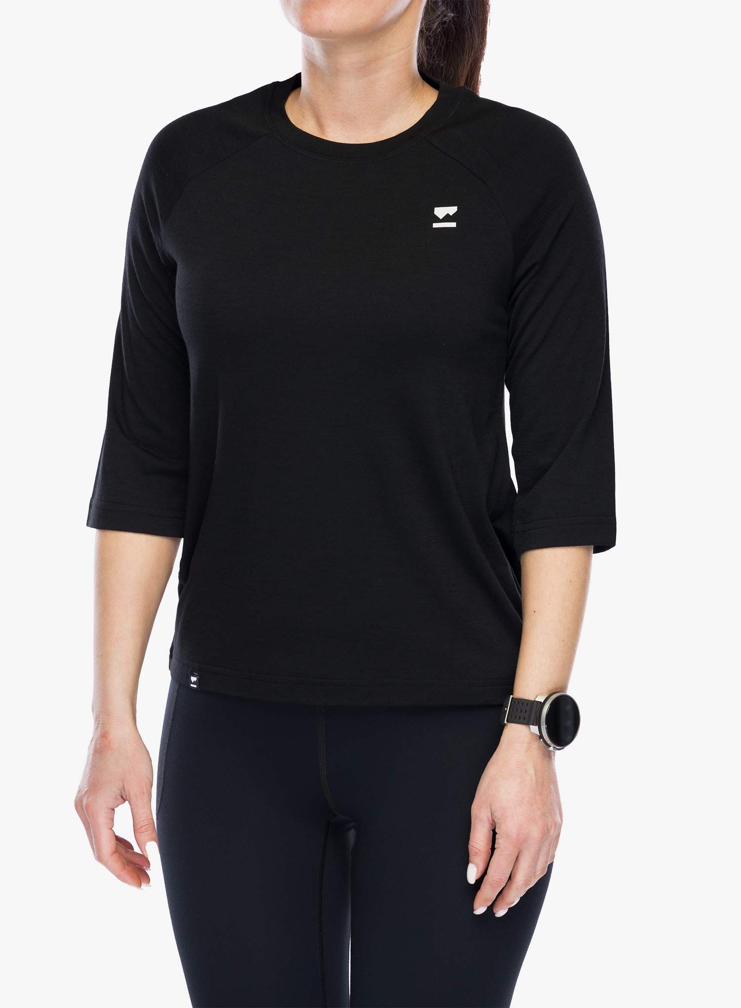 Dámské tričko Mons Royale Tarn Merino Shift Raglan 3/4 - black