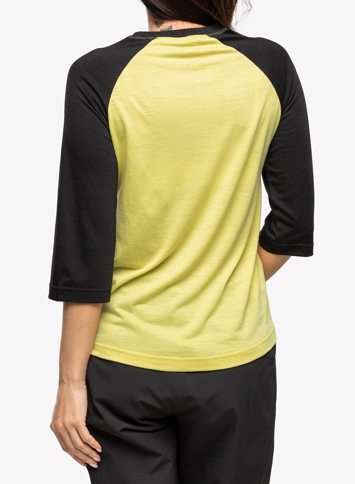 Dámské tričko Mons Royale Tarn Merino Shift Raglan 3/4 - black/limelight