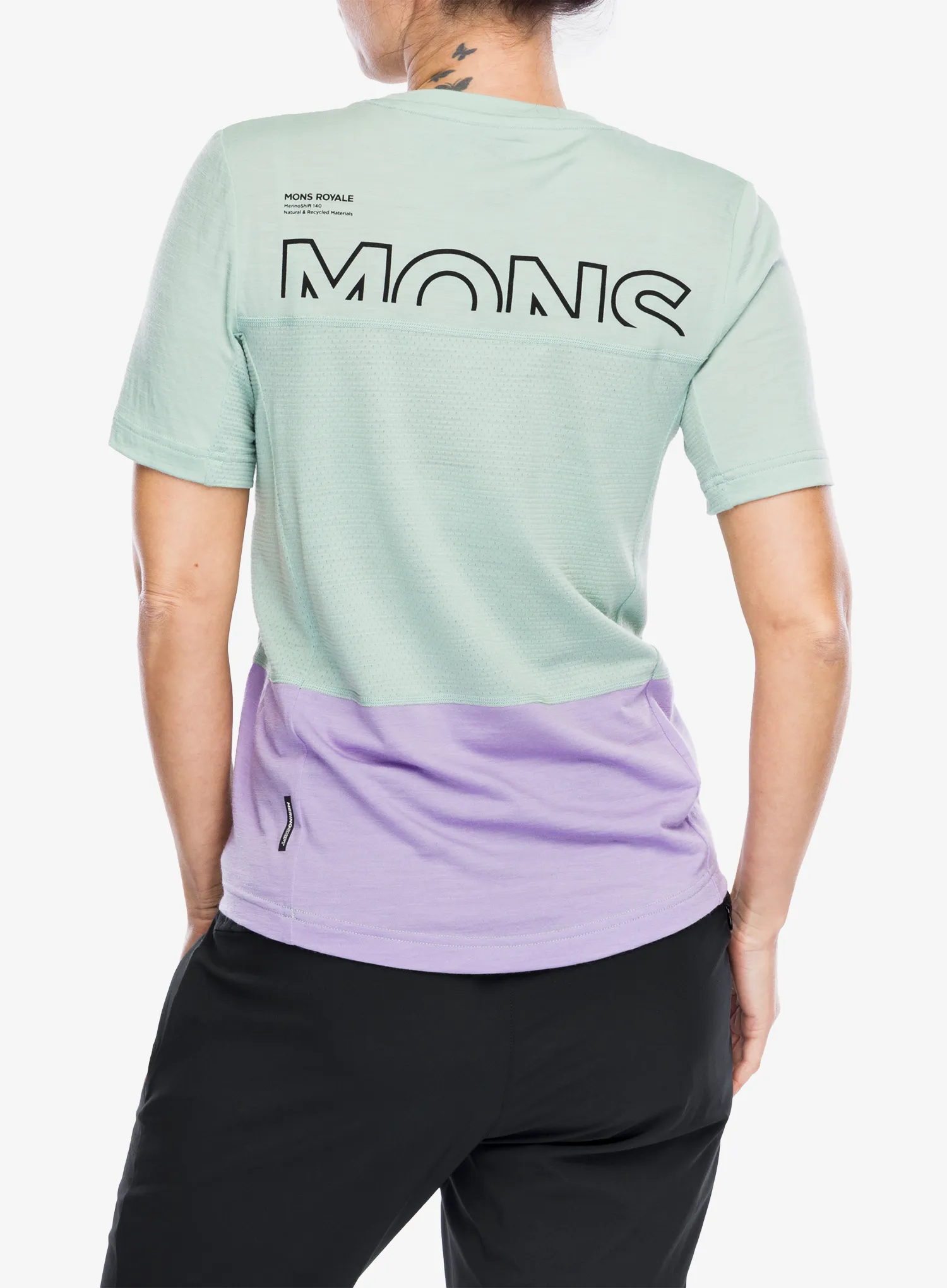 Dámské cyklistické triko Mons Royale Tarn Merino Shift Tee - glacier/lupin