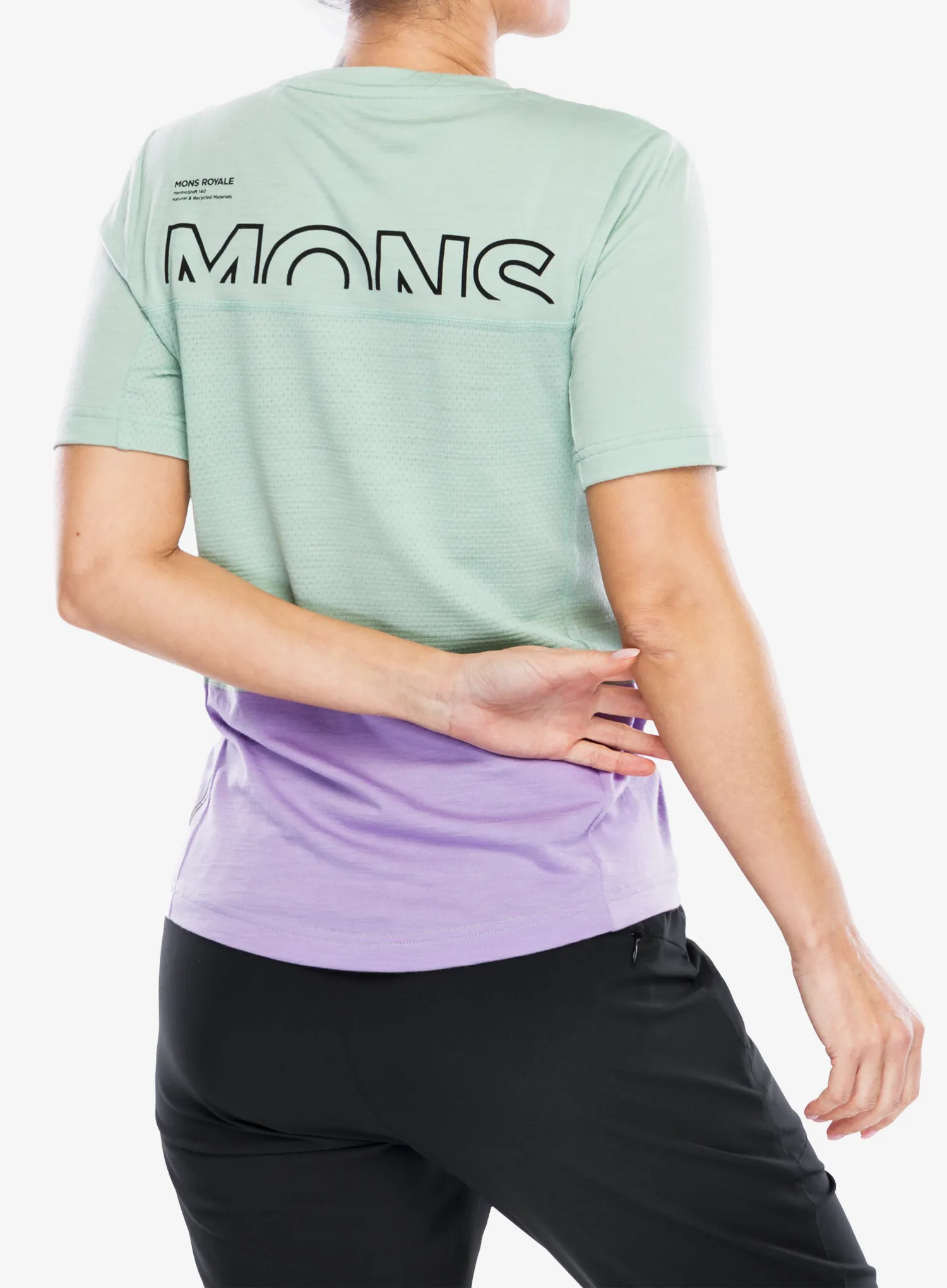 Dámské cyklistické triko Mons Royale Tarn Merino Shift Tee - glacier/lupin