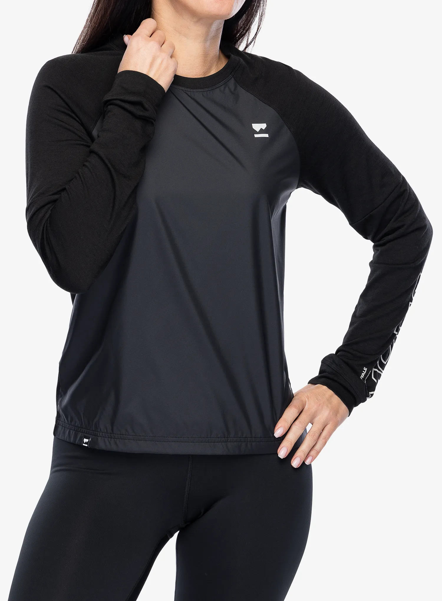Dámská mikina Mons Royale Tarn Merino Shift Wind Jersey - black