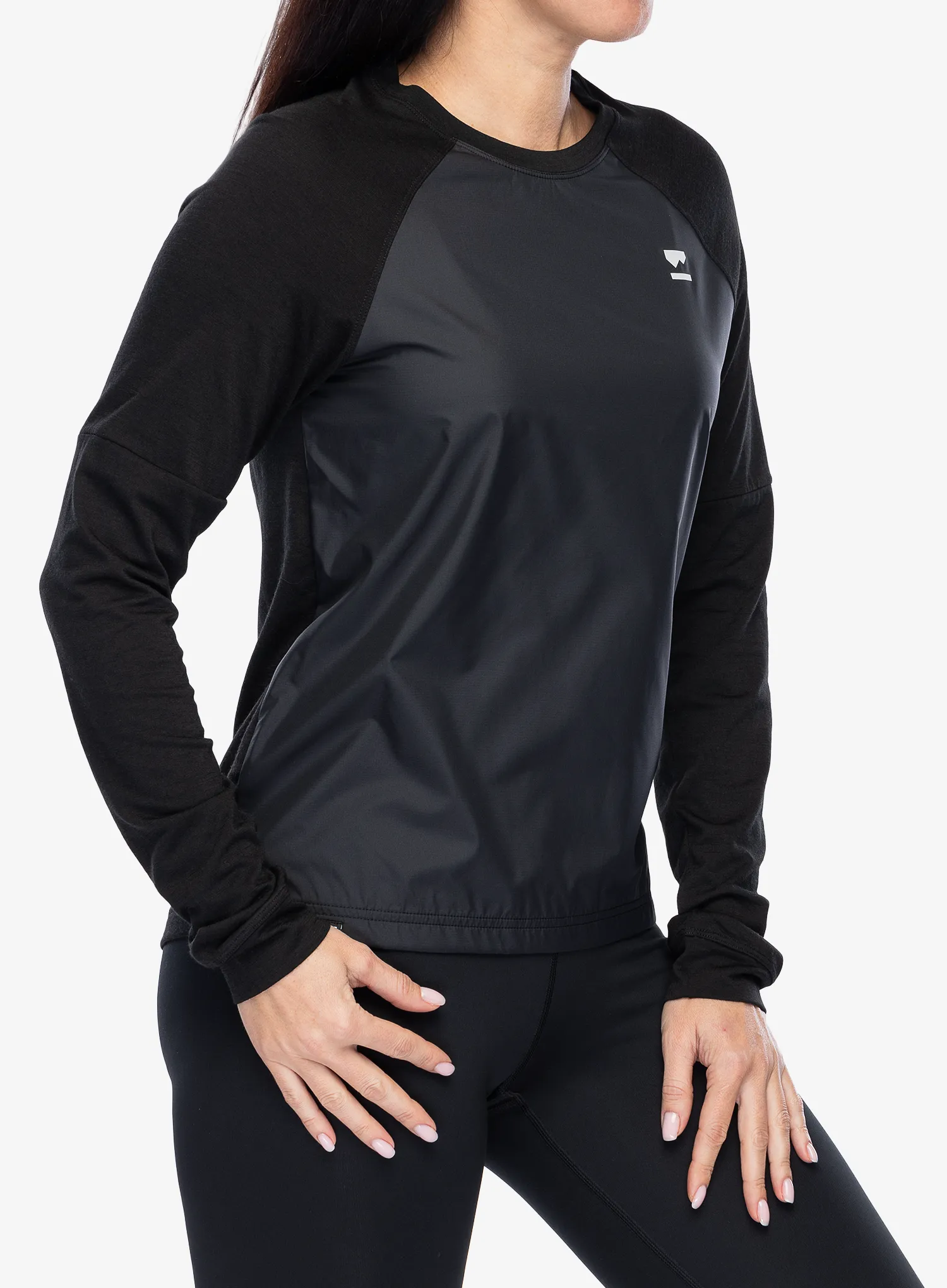 Dámská mikina Mons Royale Tarn Merino Shift Wind Jersey - black
