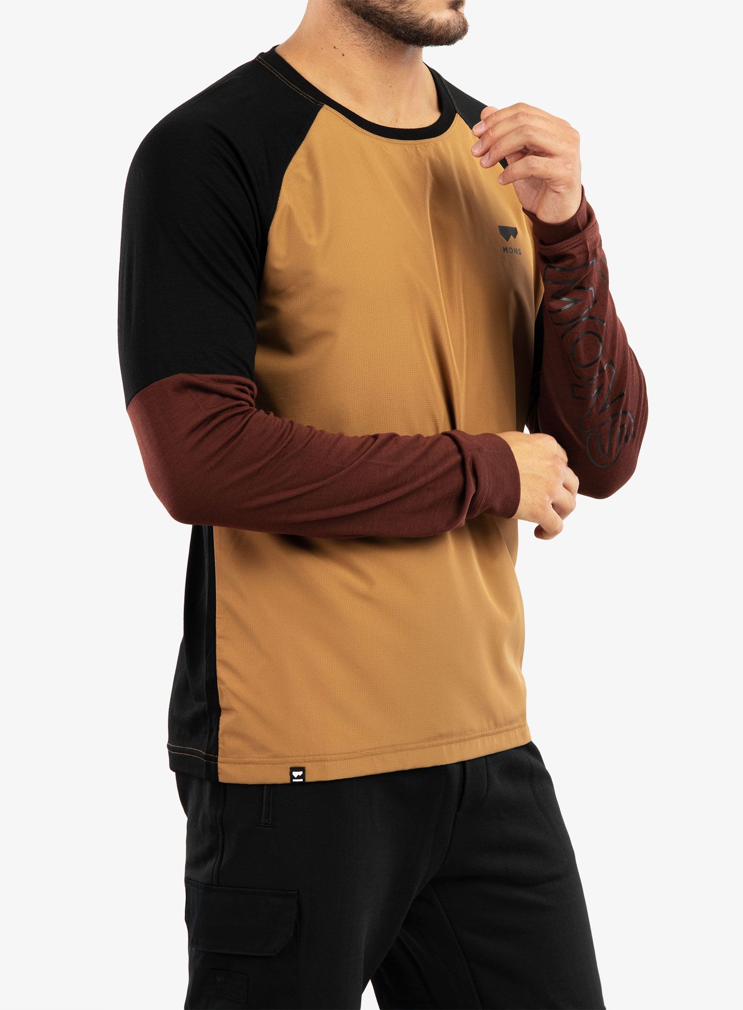Cyklistická mikina Mons Royale Tarn Merino Shift Wind Jersey - slow bake