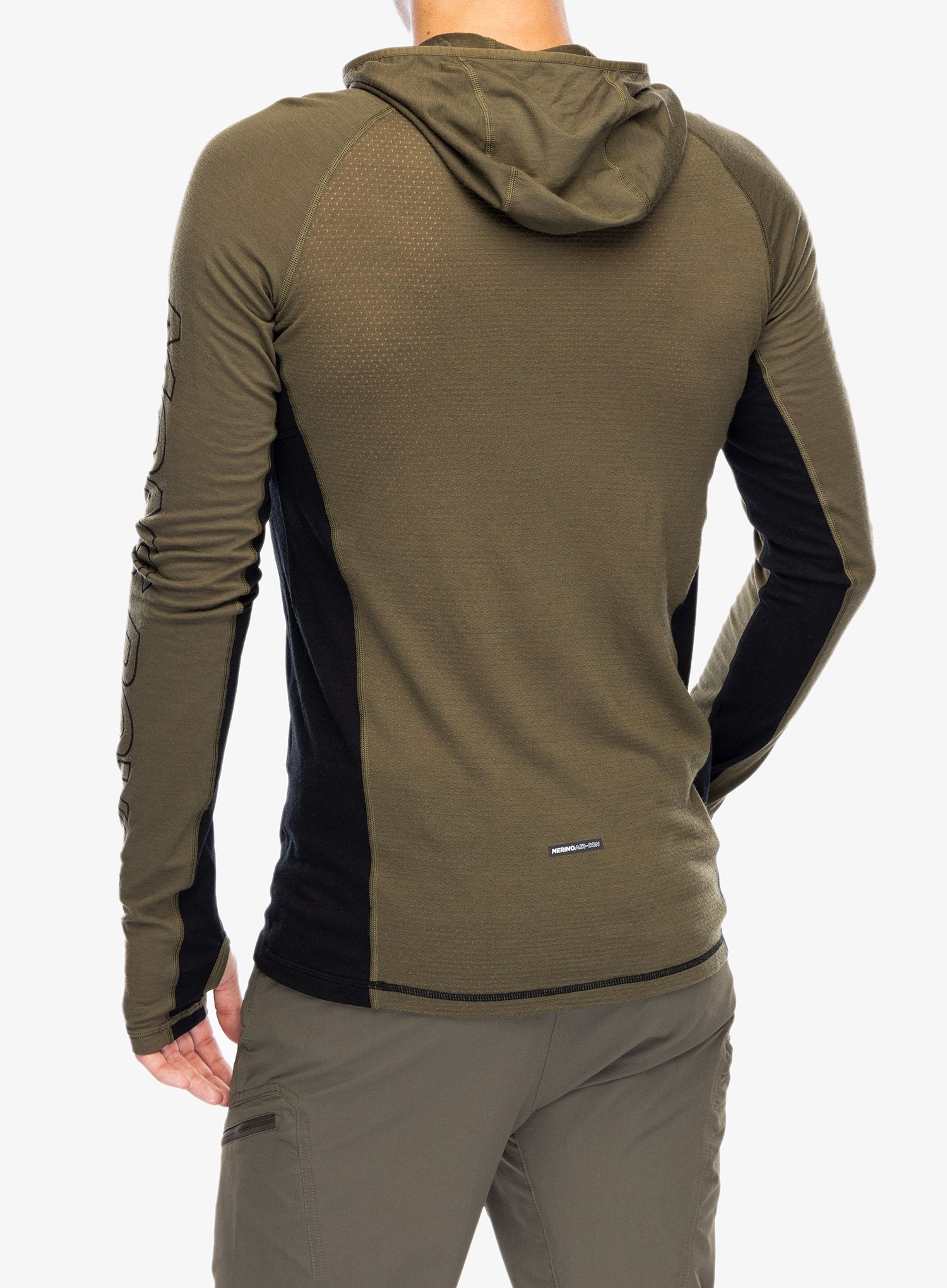 Funkční mikina Mons Royale Temple Tech Hood - dark olive/black