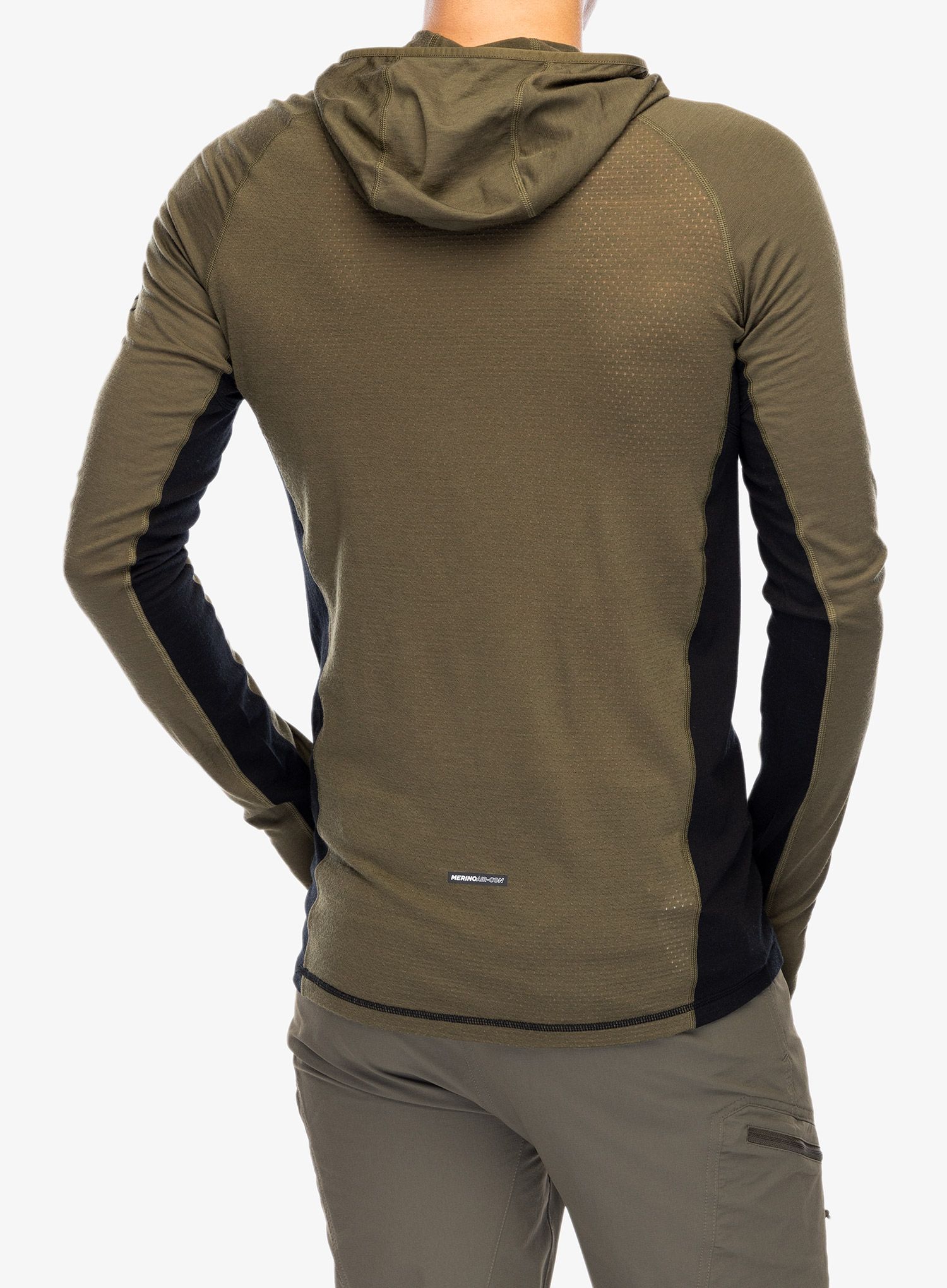 Funkční mikina Mons Royale Temple Tech Hood - dark olive/black