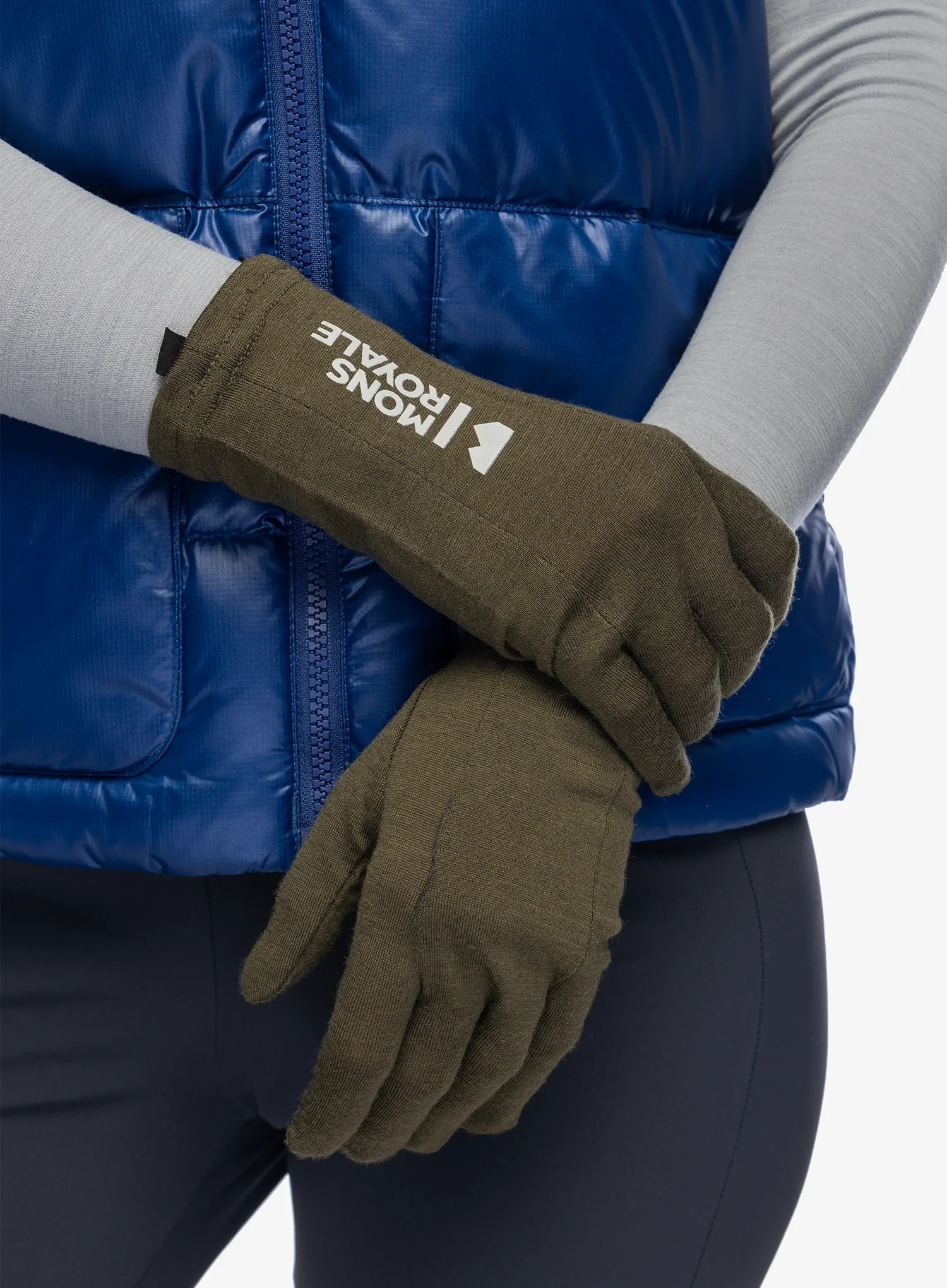 Rukavice Mons Royale Volta Merino Glove Liner - dark olive
