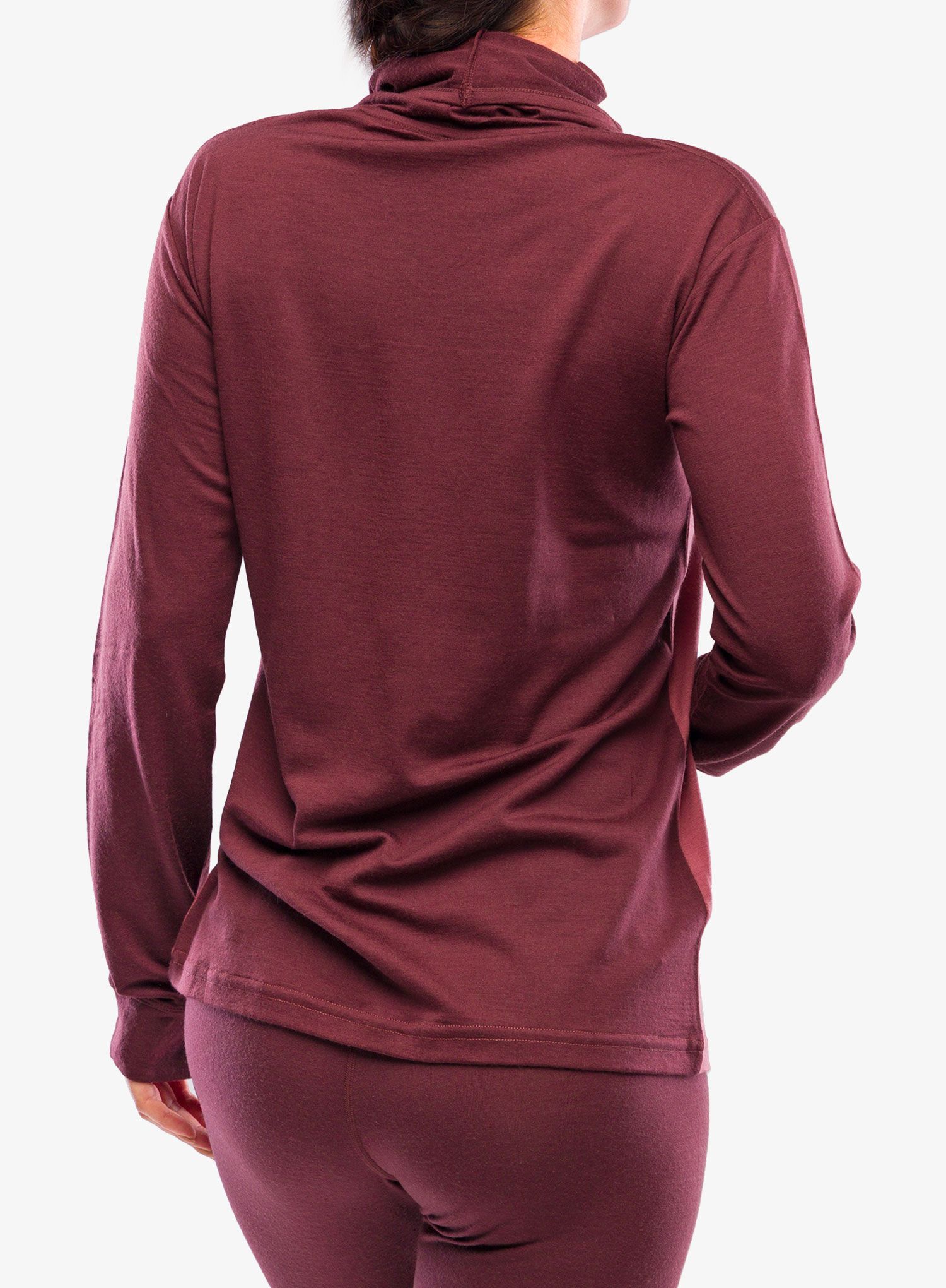 Dámská mikina bez kapuce Mons Royale Yotei BF High Neck - dark chocolate/terracotta