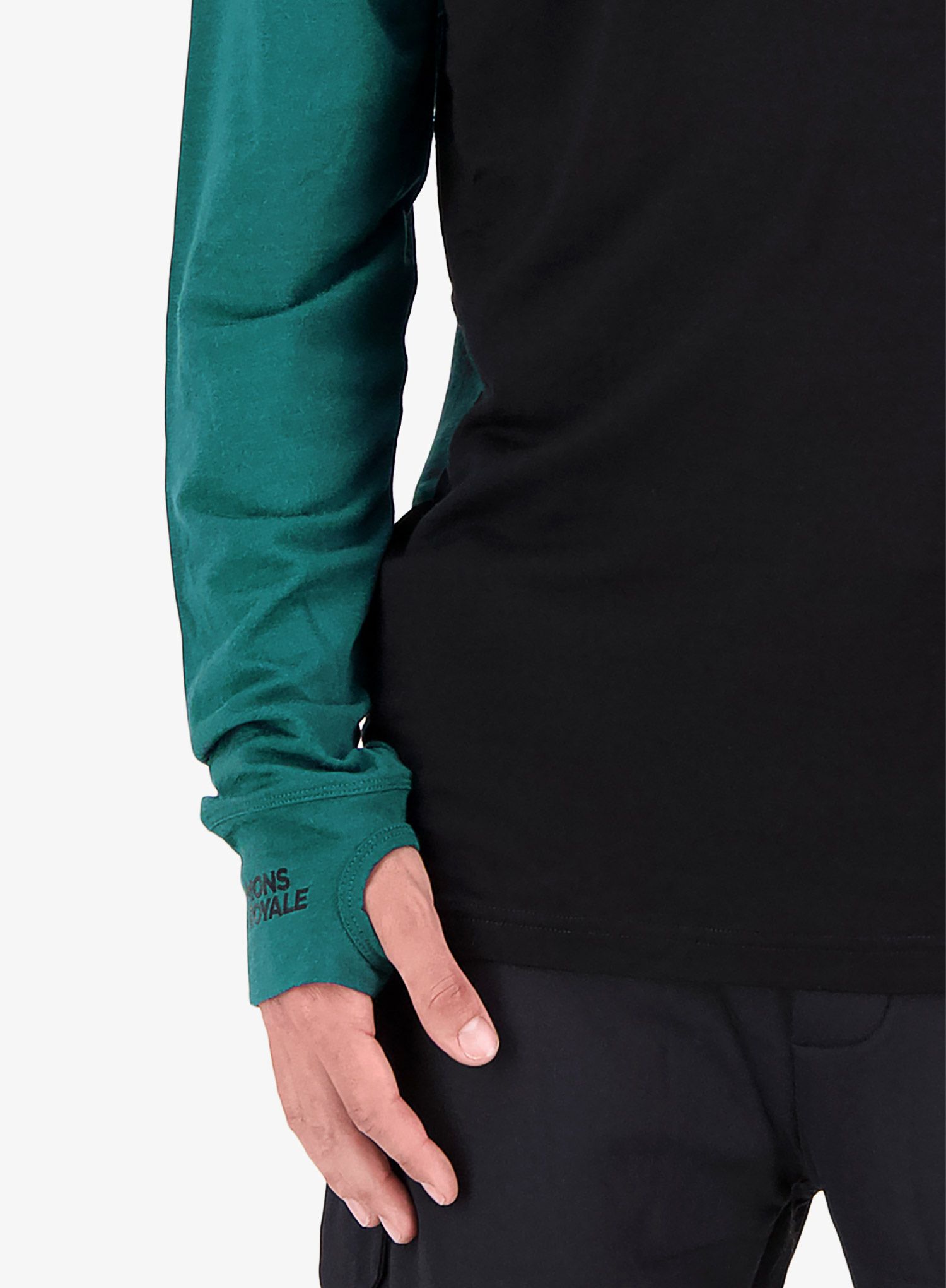 Tričko s dlouhým rukávem Mons Royale Yotei LS - evergreen/black