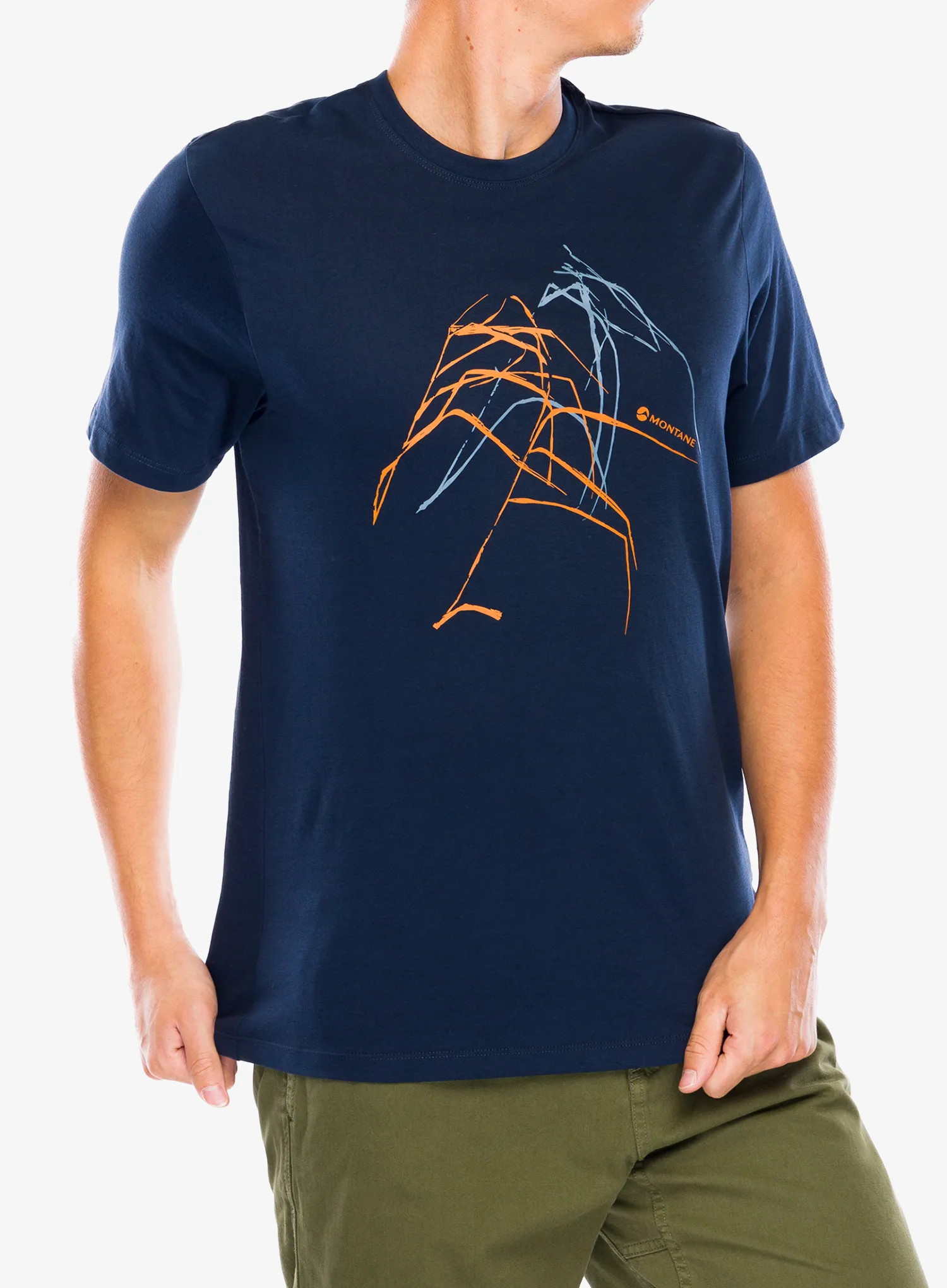 Tričko s potiskem Montane Abstract Mountain T-Shirt - eclipse blue