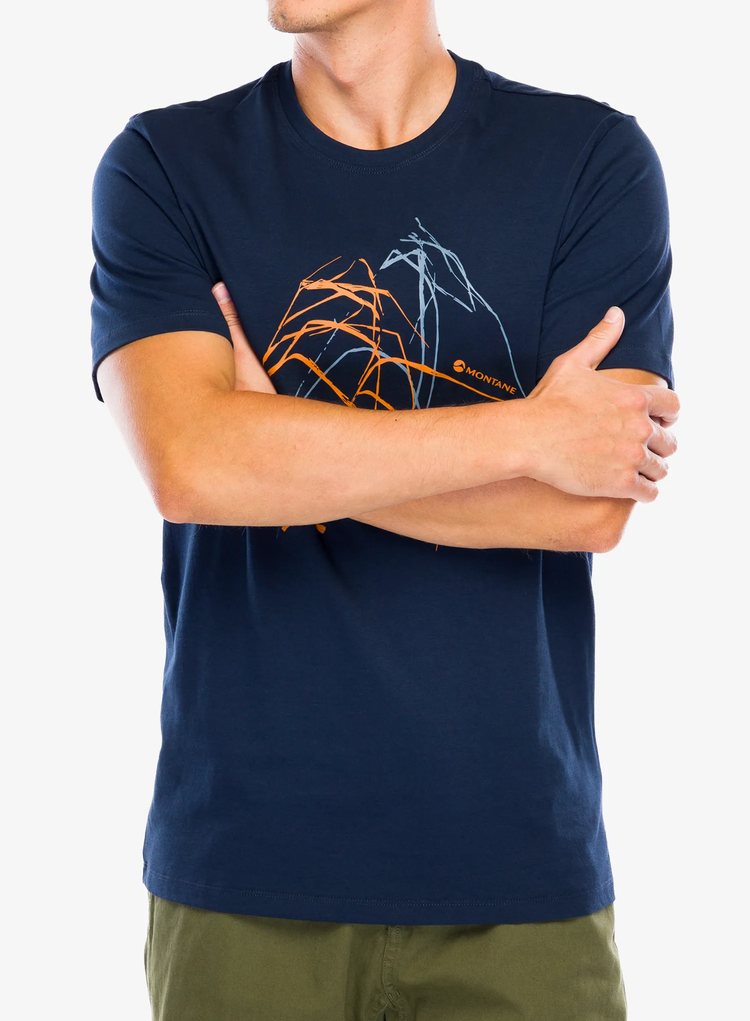 Tričko s potiskem Montane Abstract Mountain T-Shirt - eclipse blue