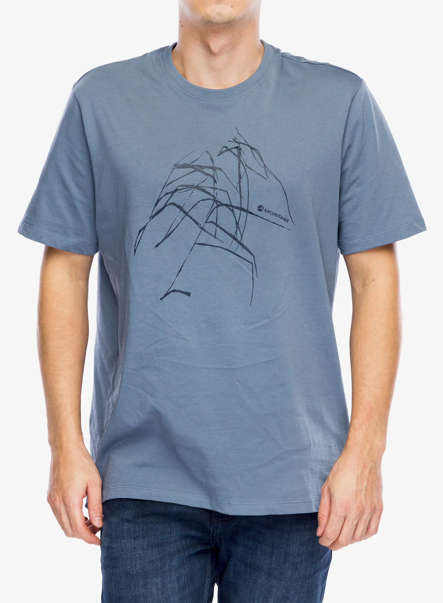 Tričko s potiskem Montane Abstract Mountain T-Shirt - stone blue