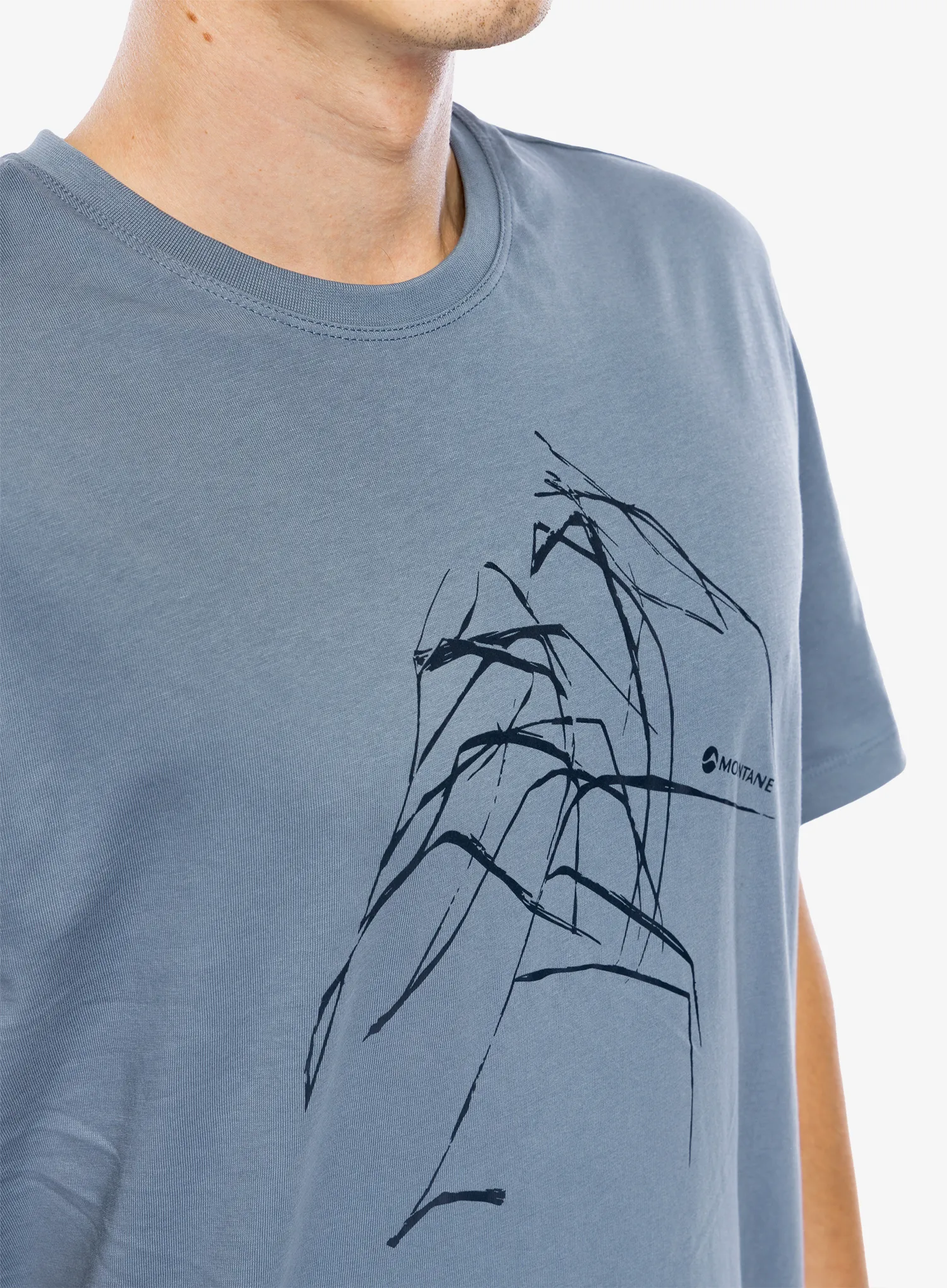 Tričko s potiskem Montane Abstract Mountain T-Shirt - stone blue