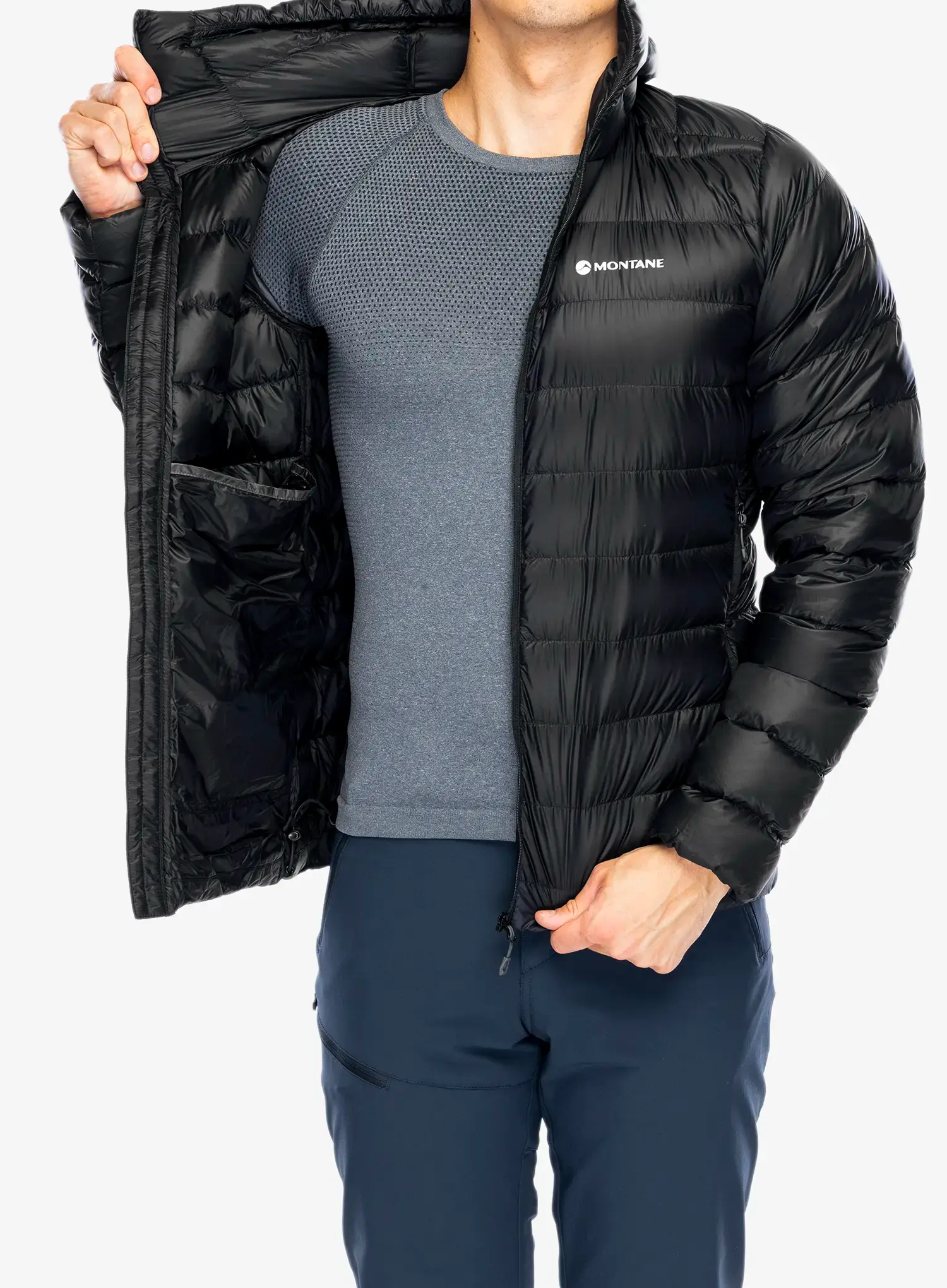 Péřová bunda Montane Alpine 850 Lite Hoodie - black