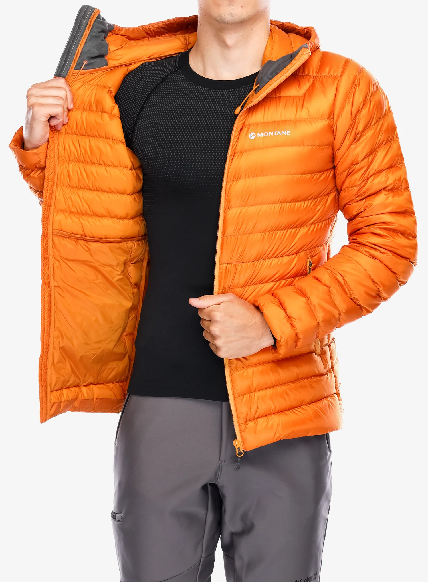 Péřová bunda Montane Anti-Freeze Hoodie - flame orange