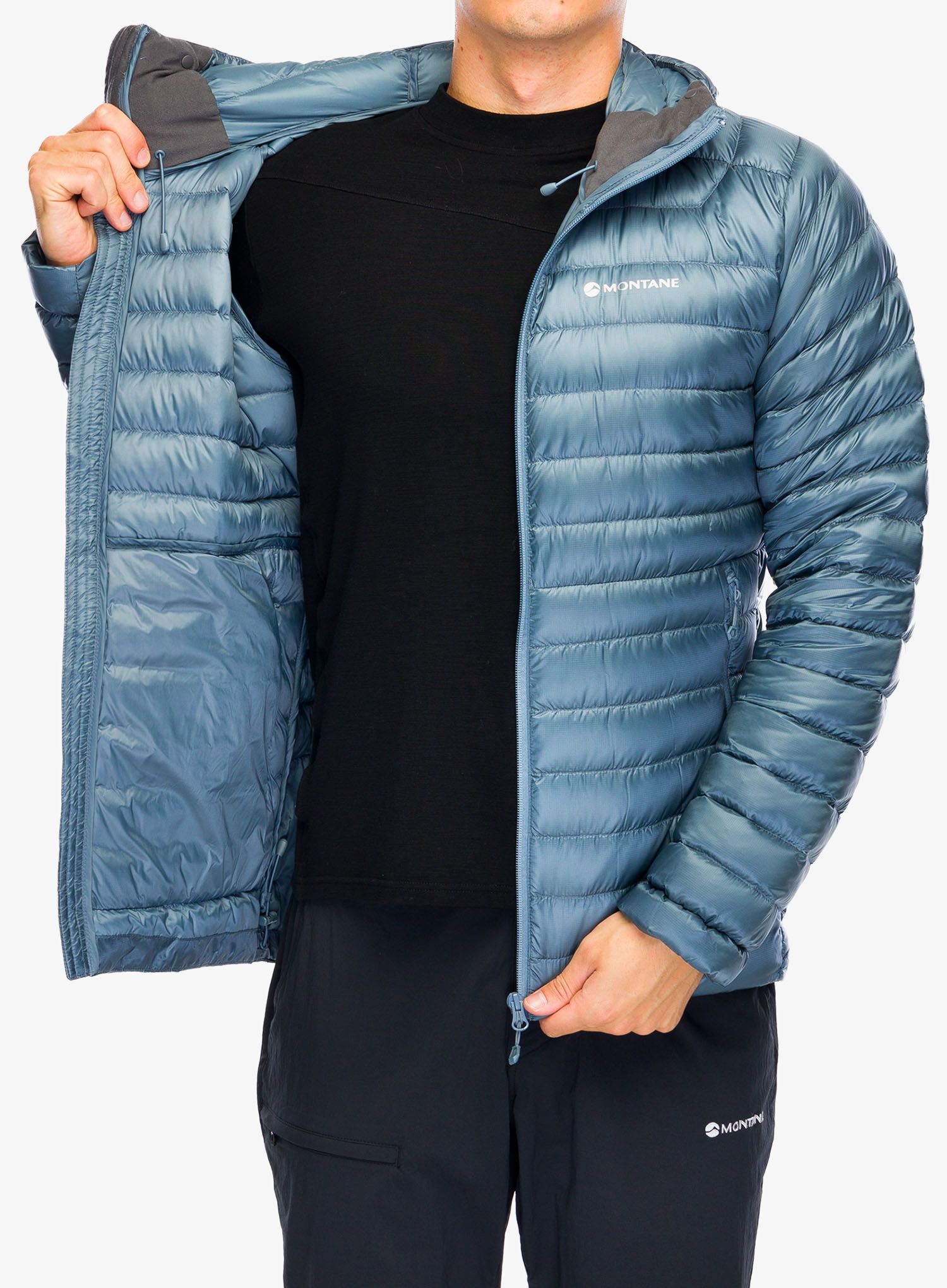 Péřová bunda Montane Anti-Freeze Hoodie - stone blue