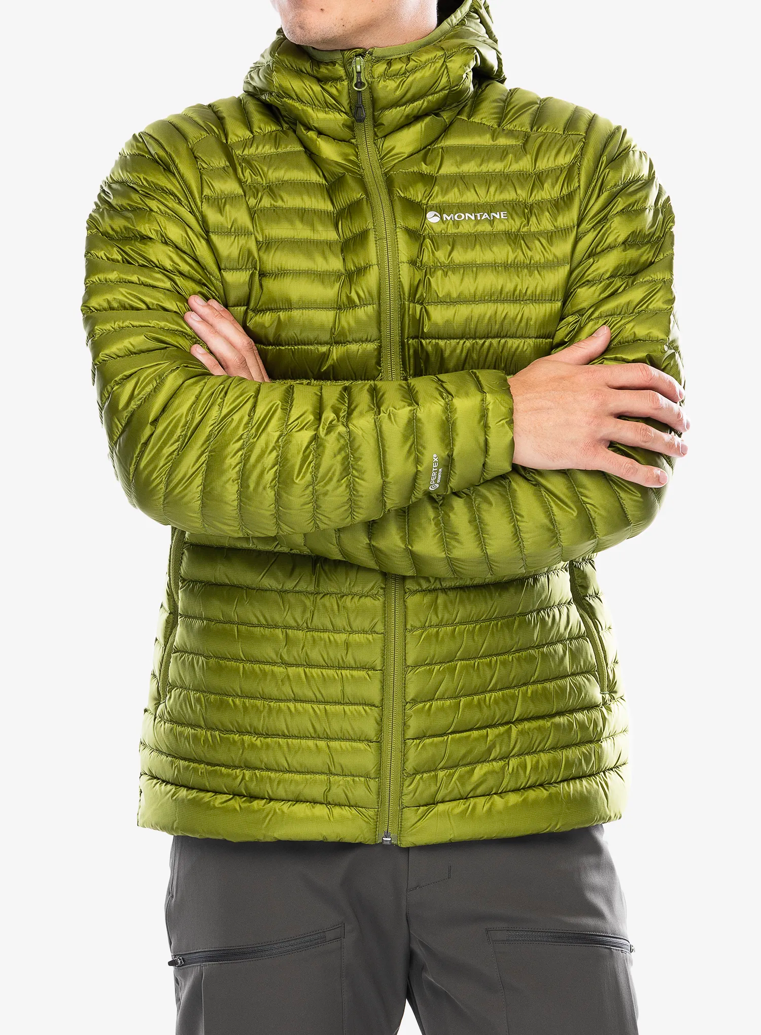 Péřová bunda Montane Anti-Freeze Lite Hoodie - alder green
