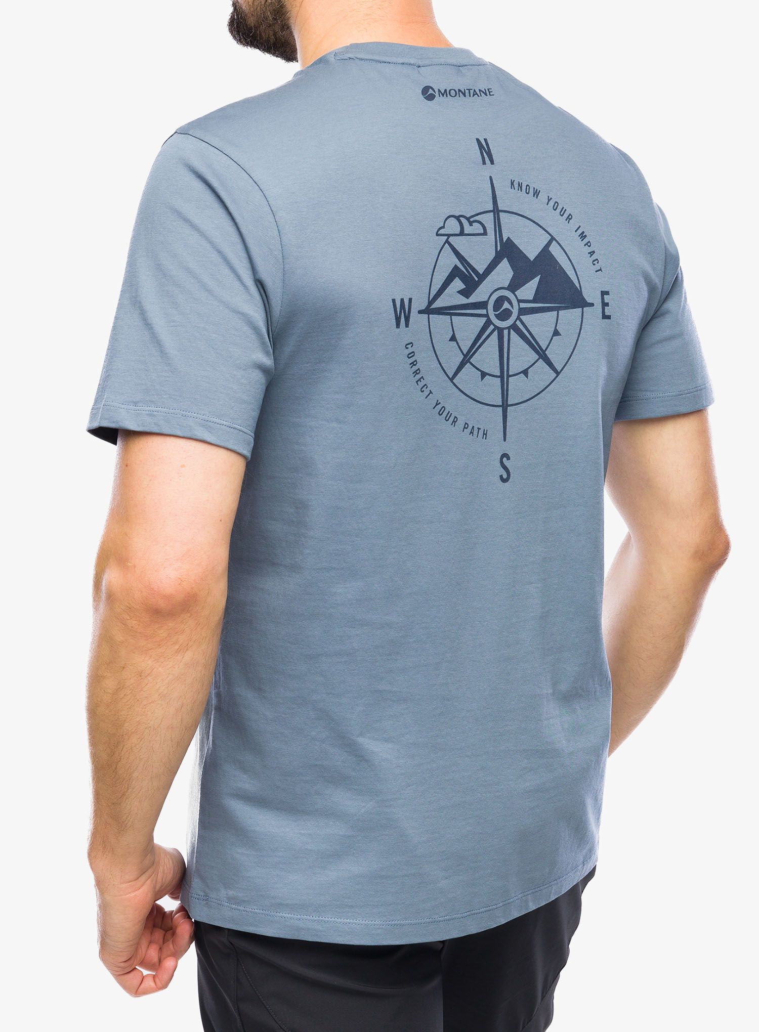 Tričko s potiskem Montane Impact Compass Tee - stone blue