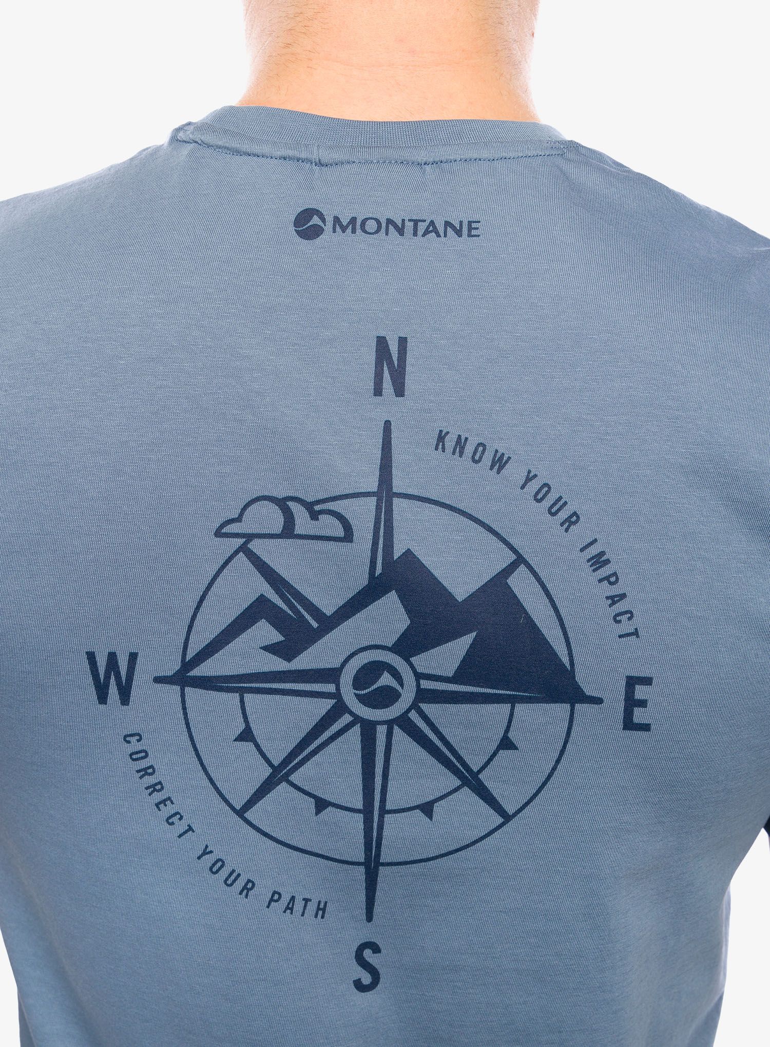 Tričko s potiskem Montane Impact Compass Tee - stone blue