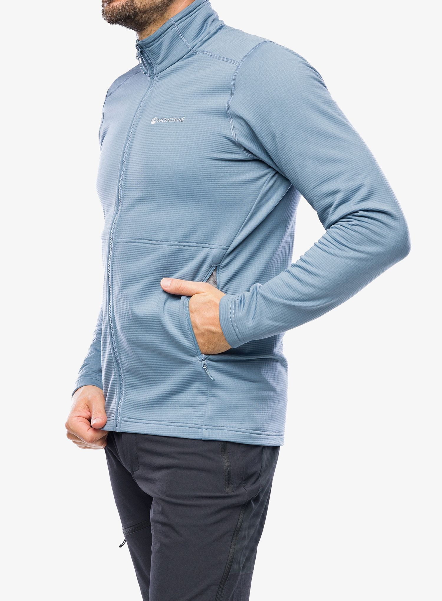 Mikina bez kapuce Montane Protium Jacket - stone blue