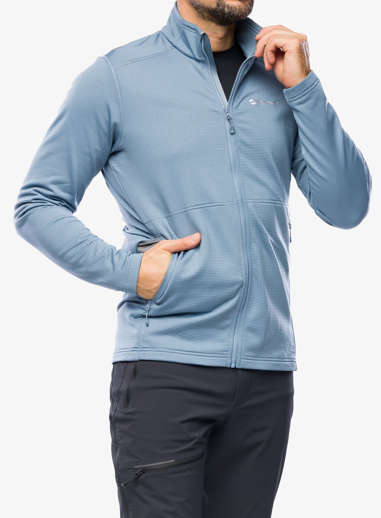 Mikina bez kapuce Montane Protium Jacket - stone blue