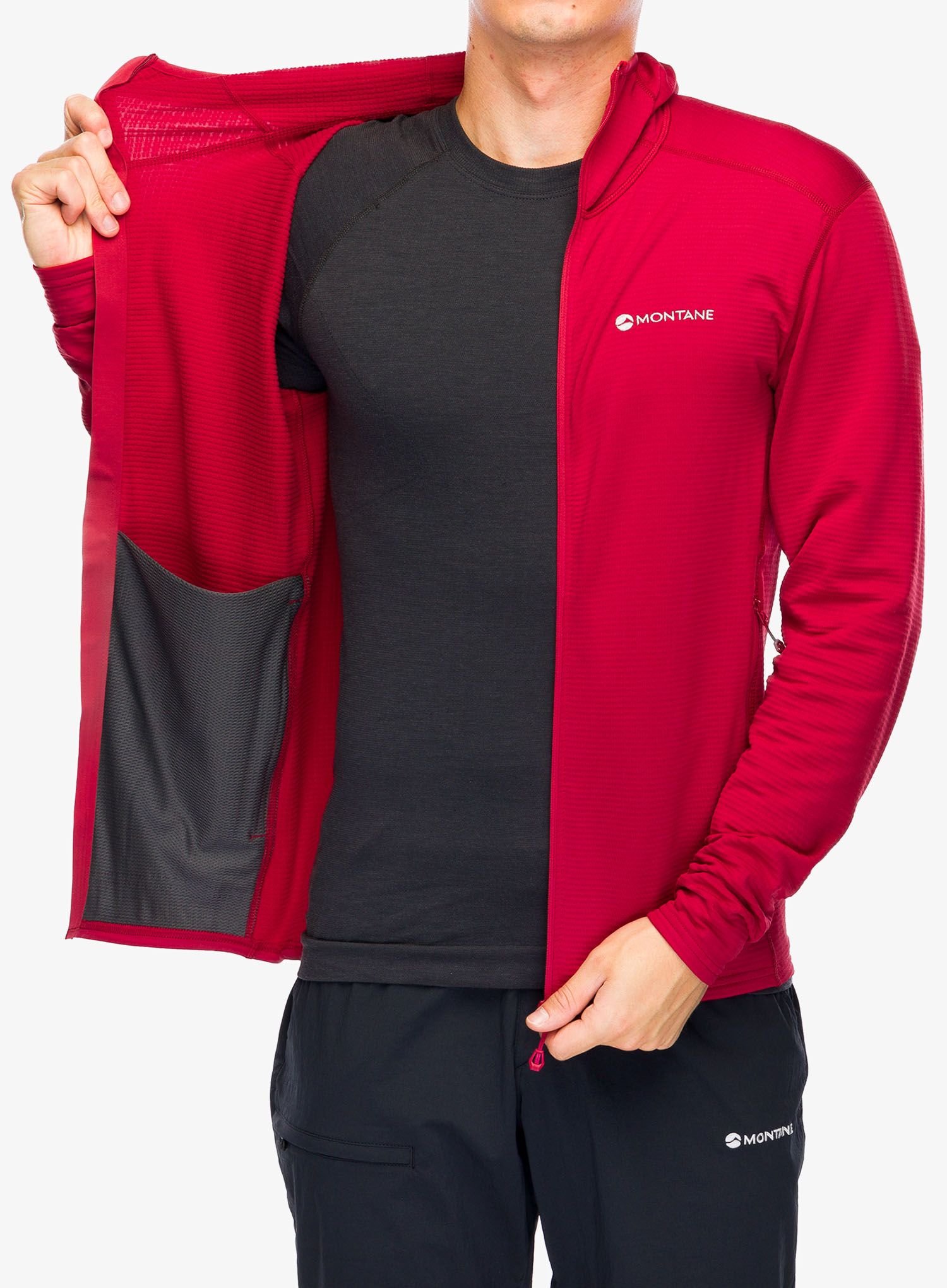Mikina s kapucí Montane Protium Lite Hoodie - acer red