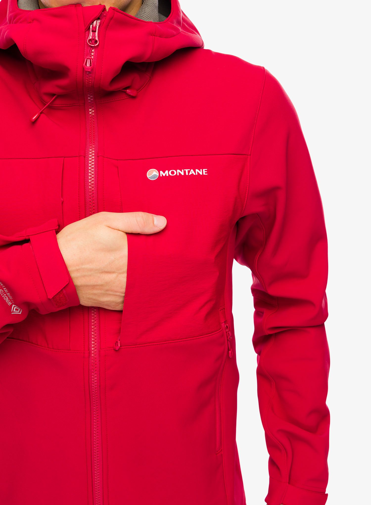 Softshellová bunda Montane Windjammer XPD Hoodie - acer red