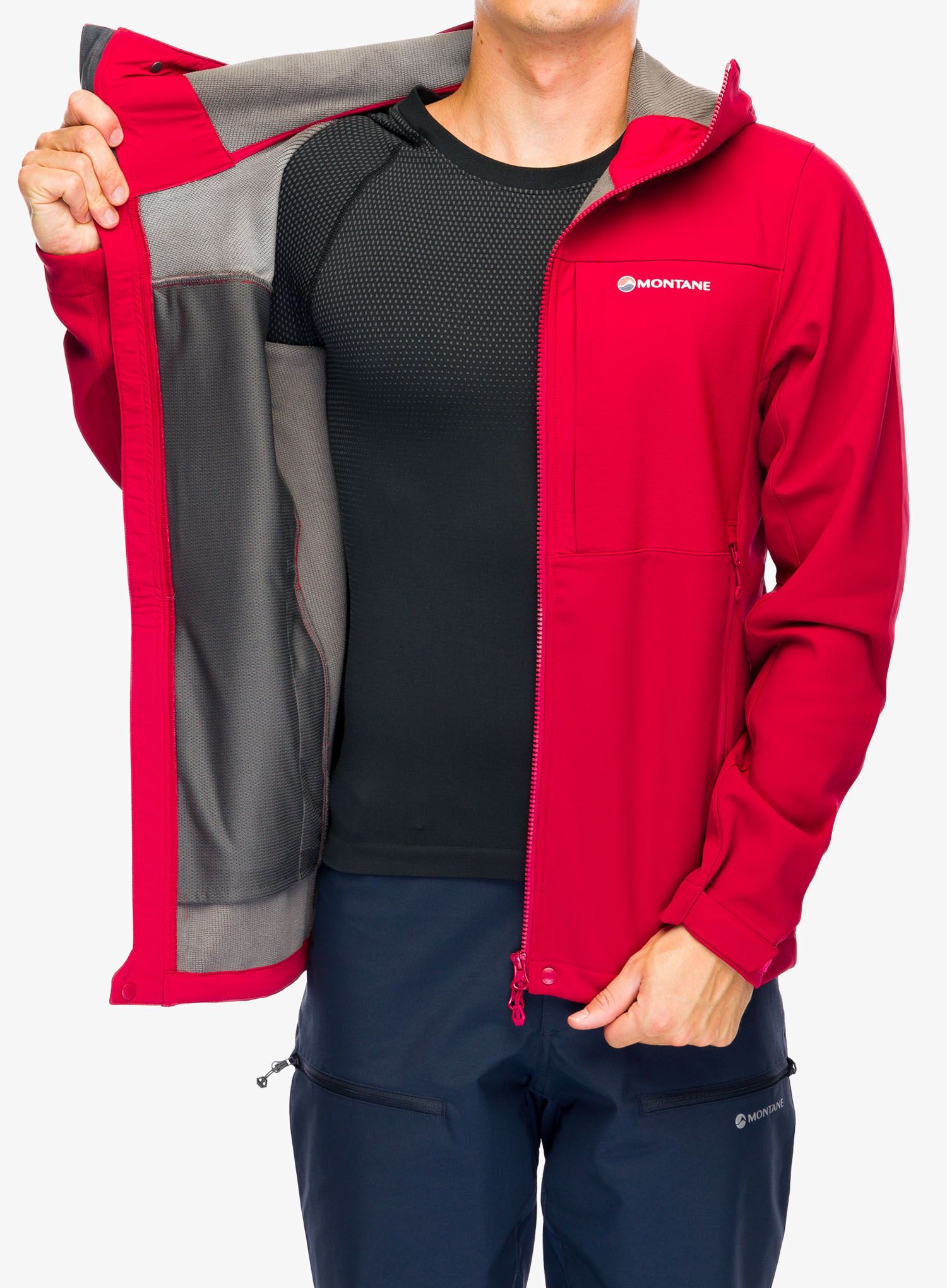Softshellová bunda Montane Windjammer XPD Hoodie - acer red