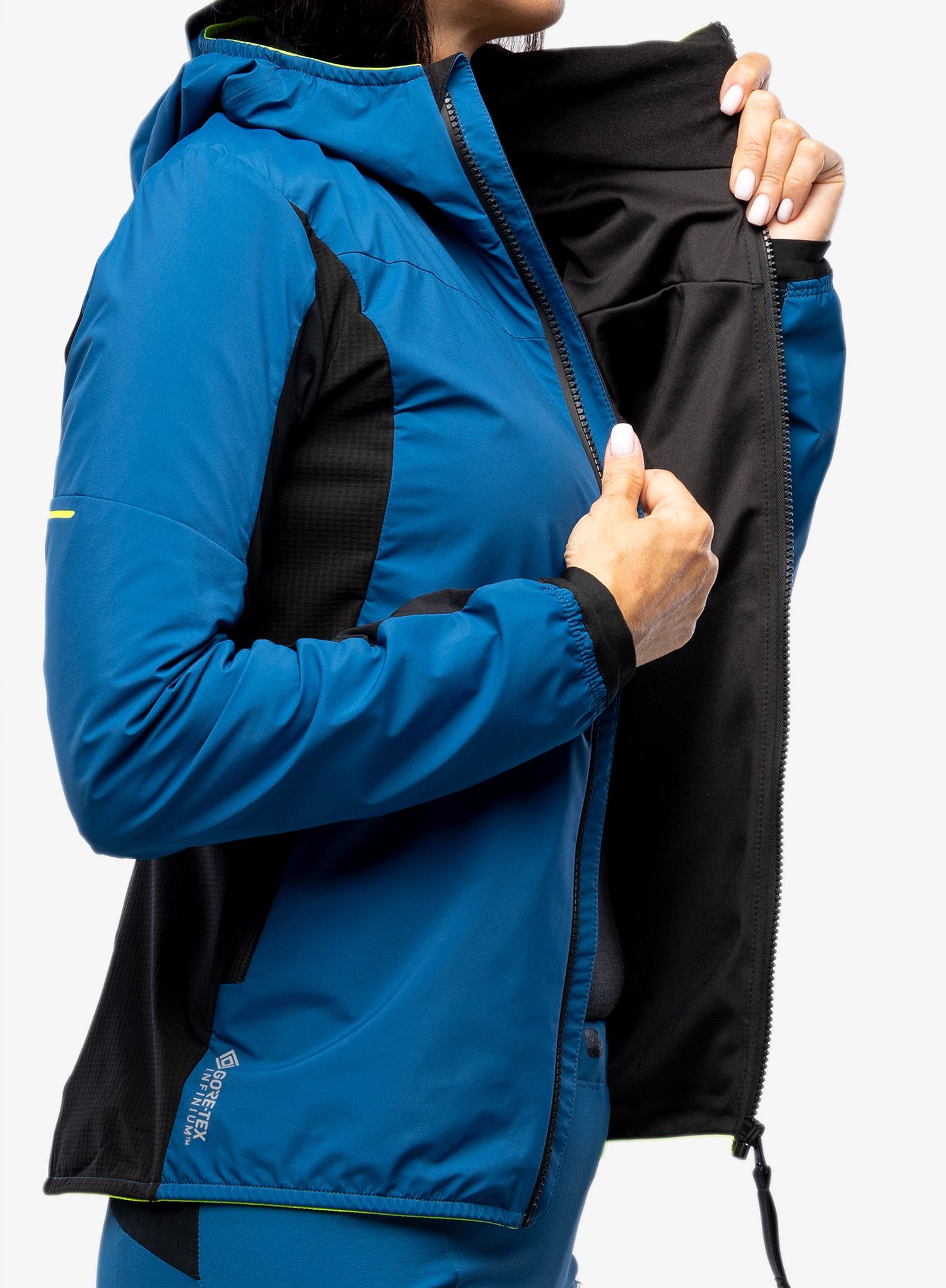 Softshellová bunda dámská Montura Air Action Hybrid Jacket - deep blue/yellow fluo