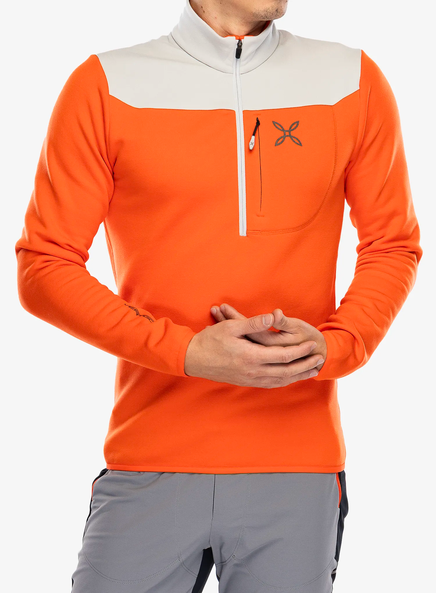 Fleece mikina Montura Altitude Anorak - orange/quiet grey