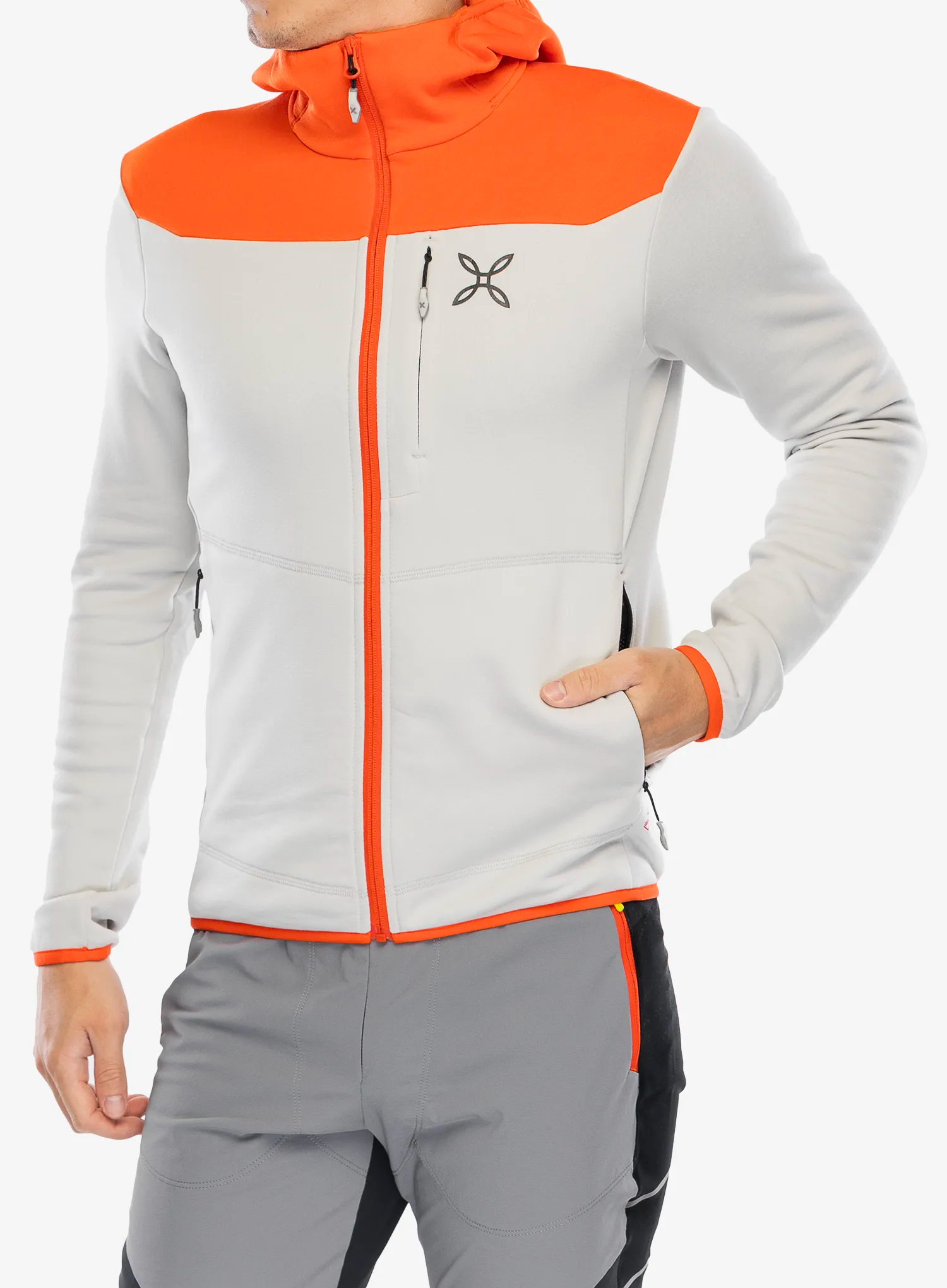 Fleece mikina Montura Altitude Maglia - quiet grey/orange