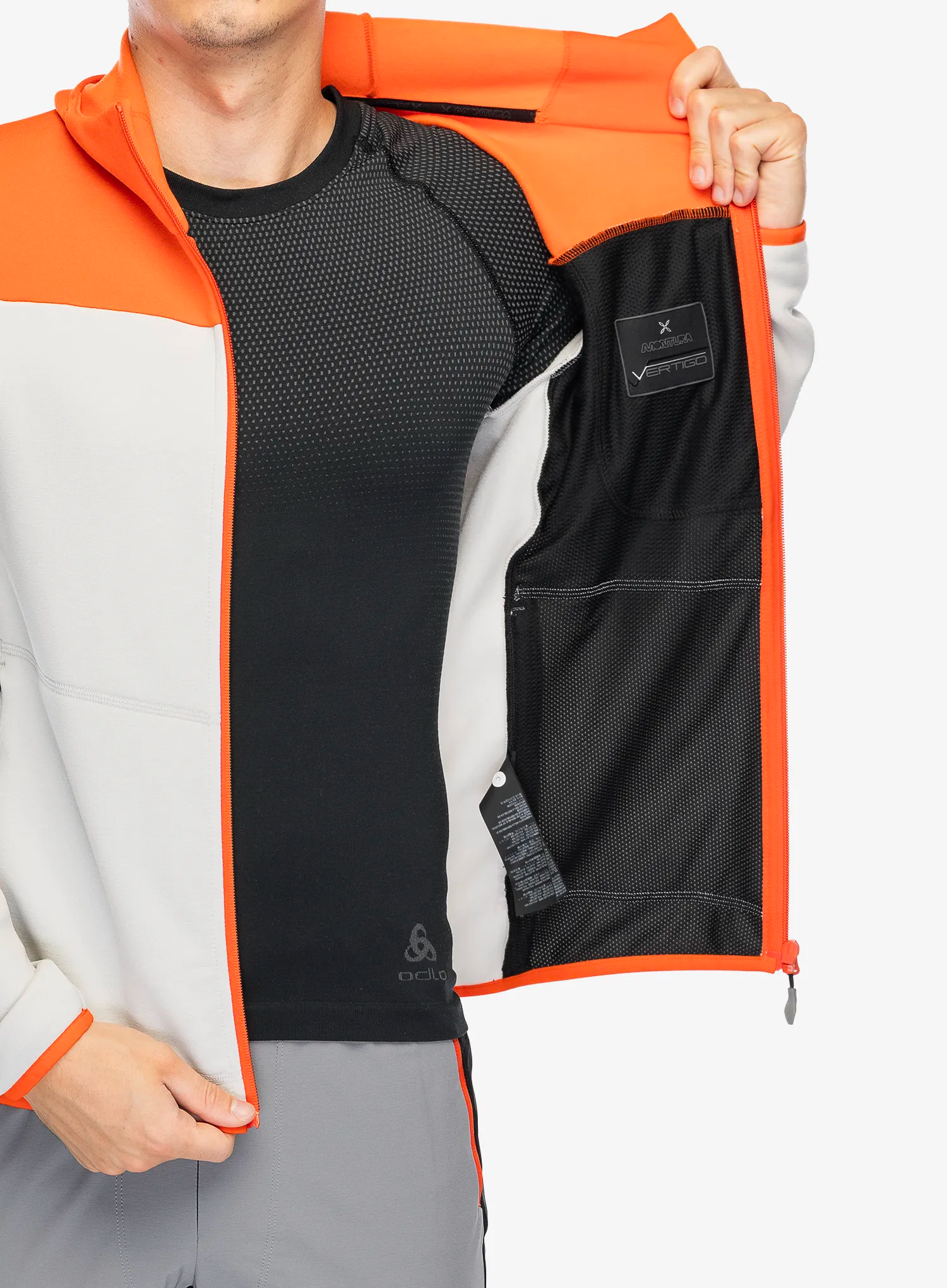 Fleece mikina Montura Altitude Maglia - quiet grey/orange