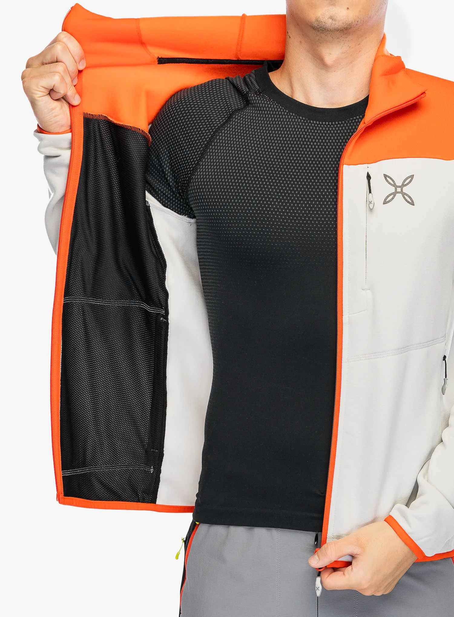 Fleece mikina Montura Altitude Maglia - quiet grey/orange