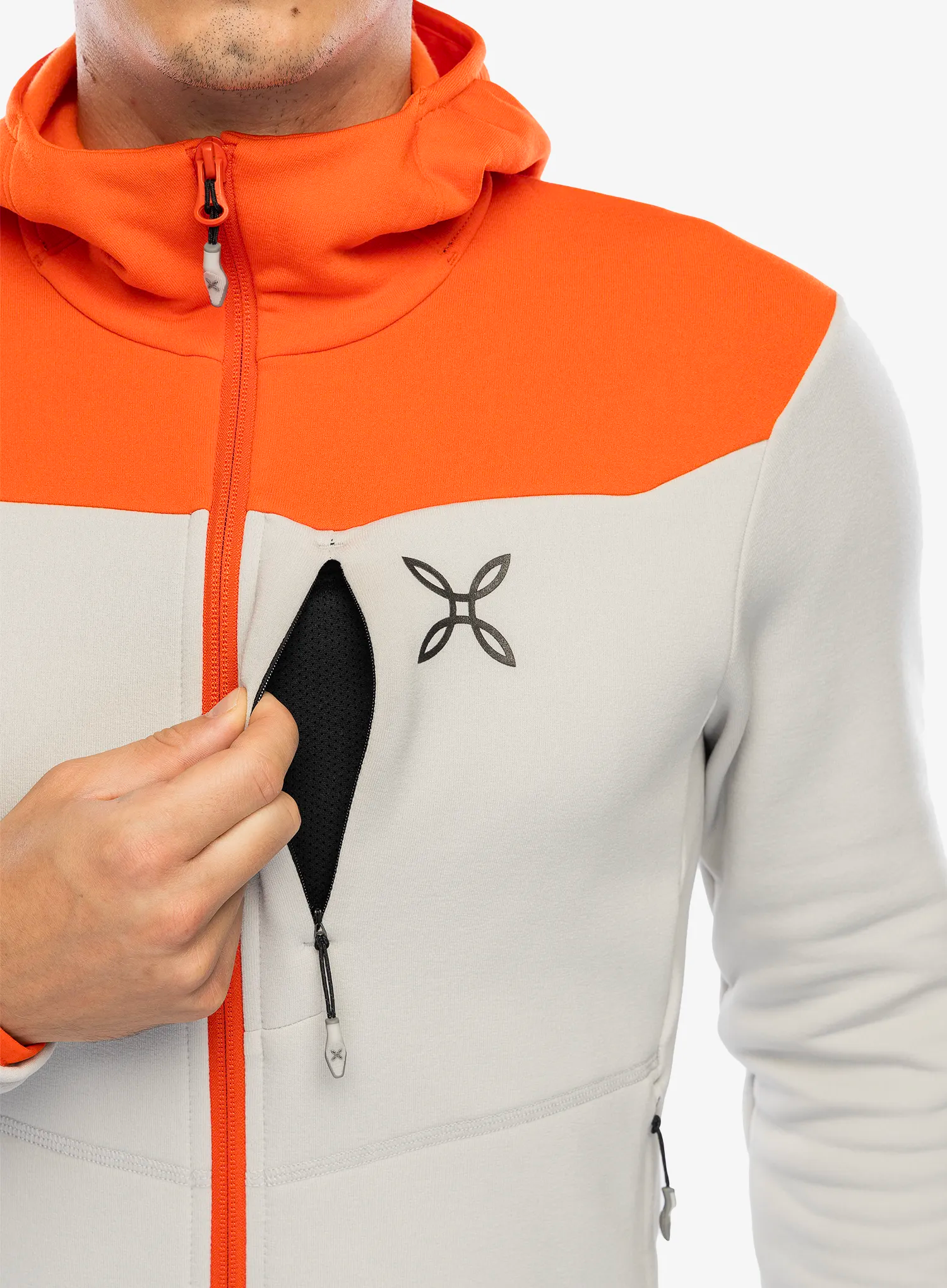 Fleece mikina Montura Altitude Maglia - quiet grey/orange