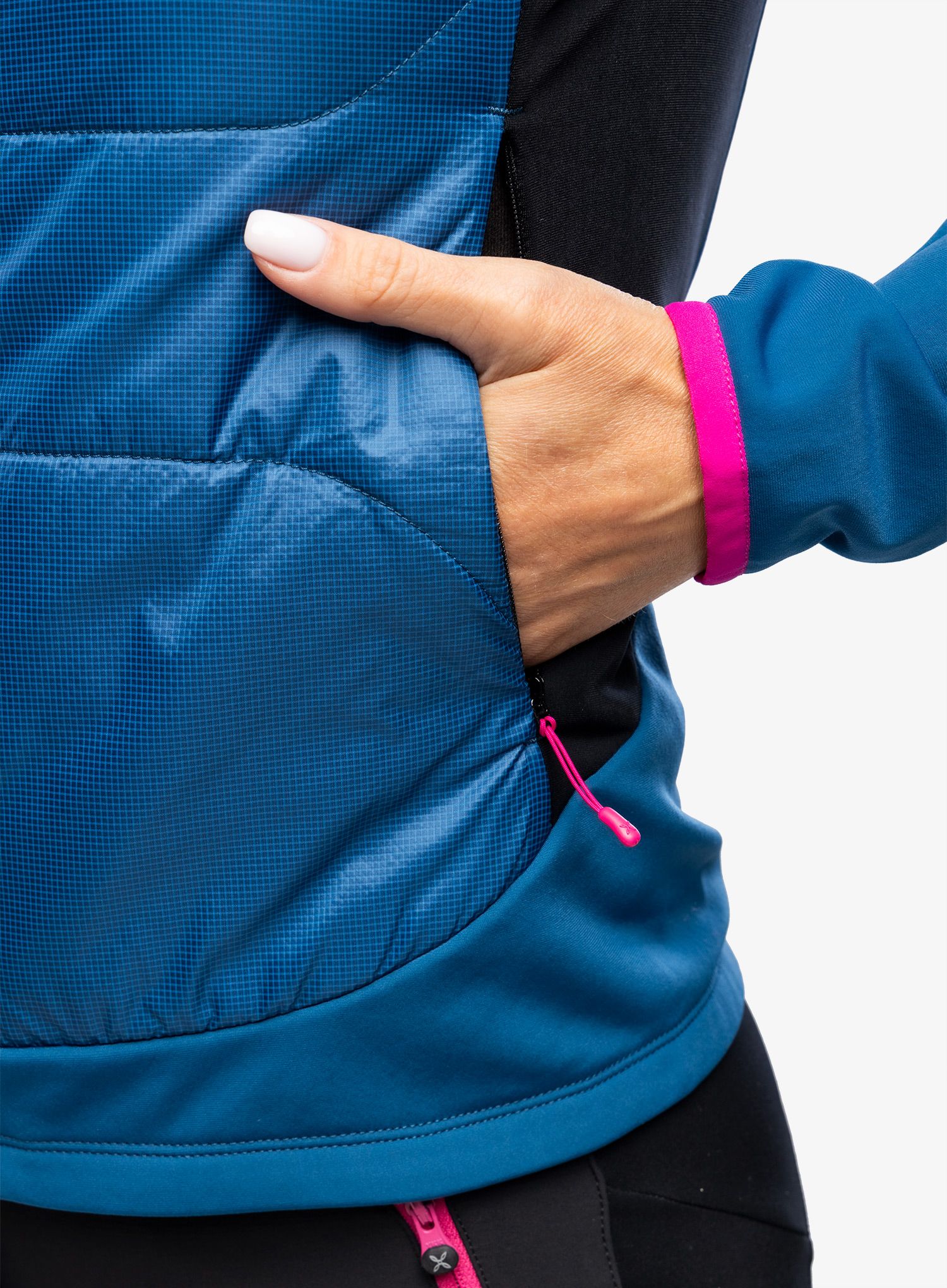 Damska bunda na skialpy Montura Enigma Hybrid Jacket - deep blue/intense violet