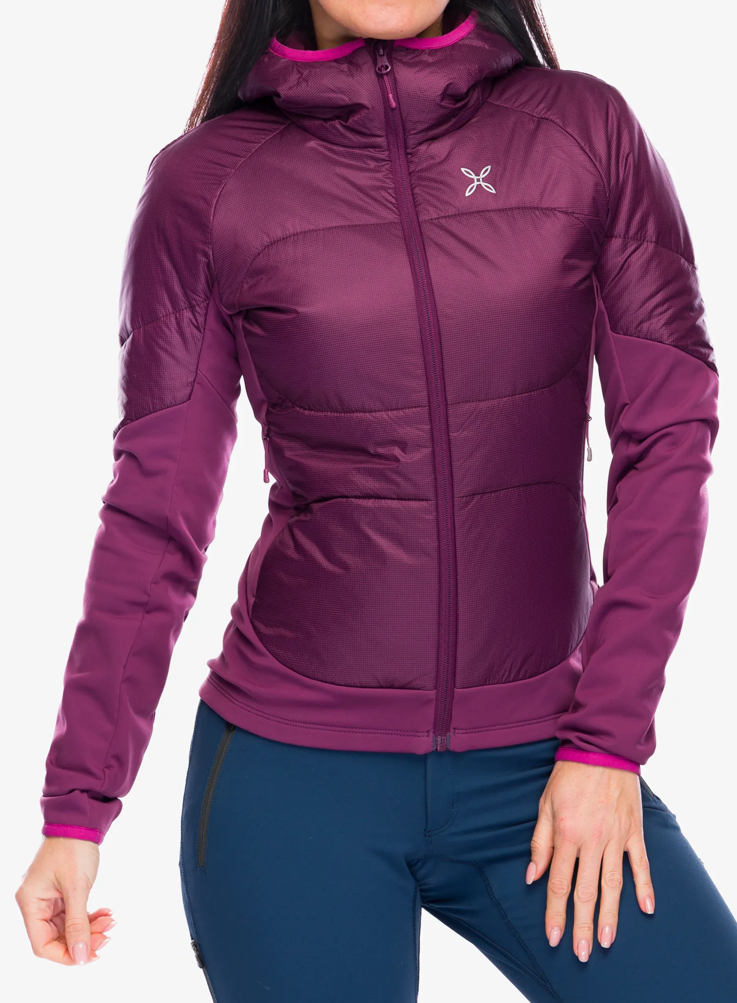 Hybridní bunda dámská Montura Enigma Hybrid Jacket - wine red/baton rouge