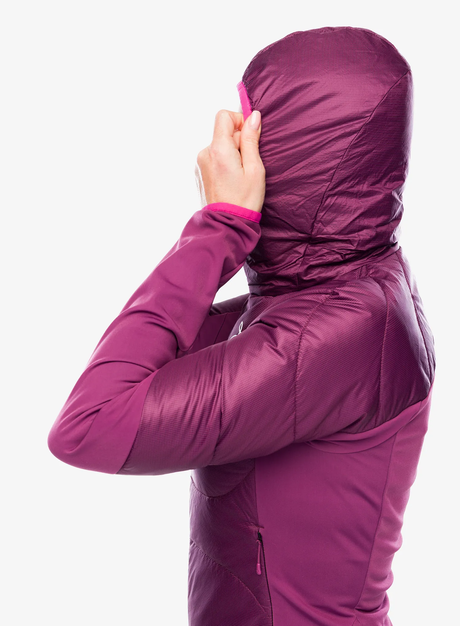 Hybridní bunda dámská Montura Enigma Hybrid Jacket - wine red/baton rouge