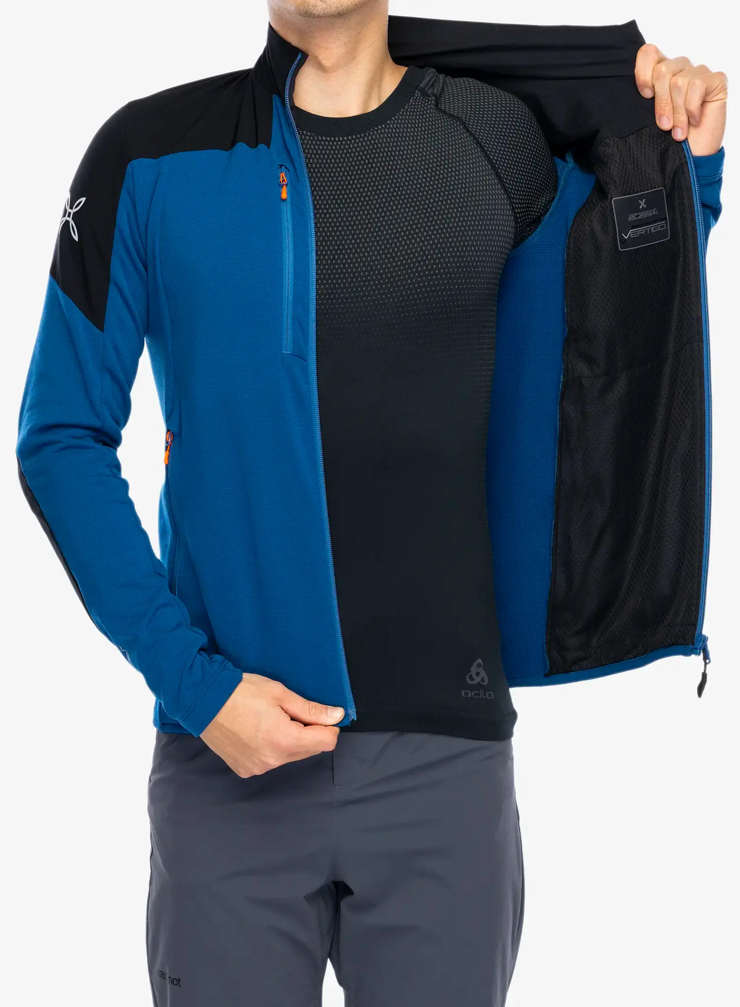 Rozepínací mikina Montura Force Maglia - deep blue/orange
