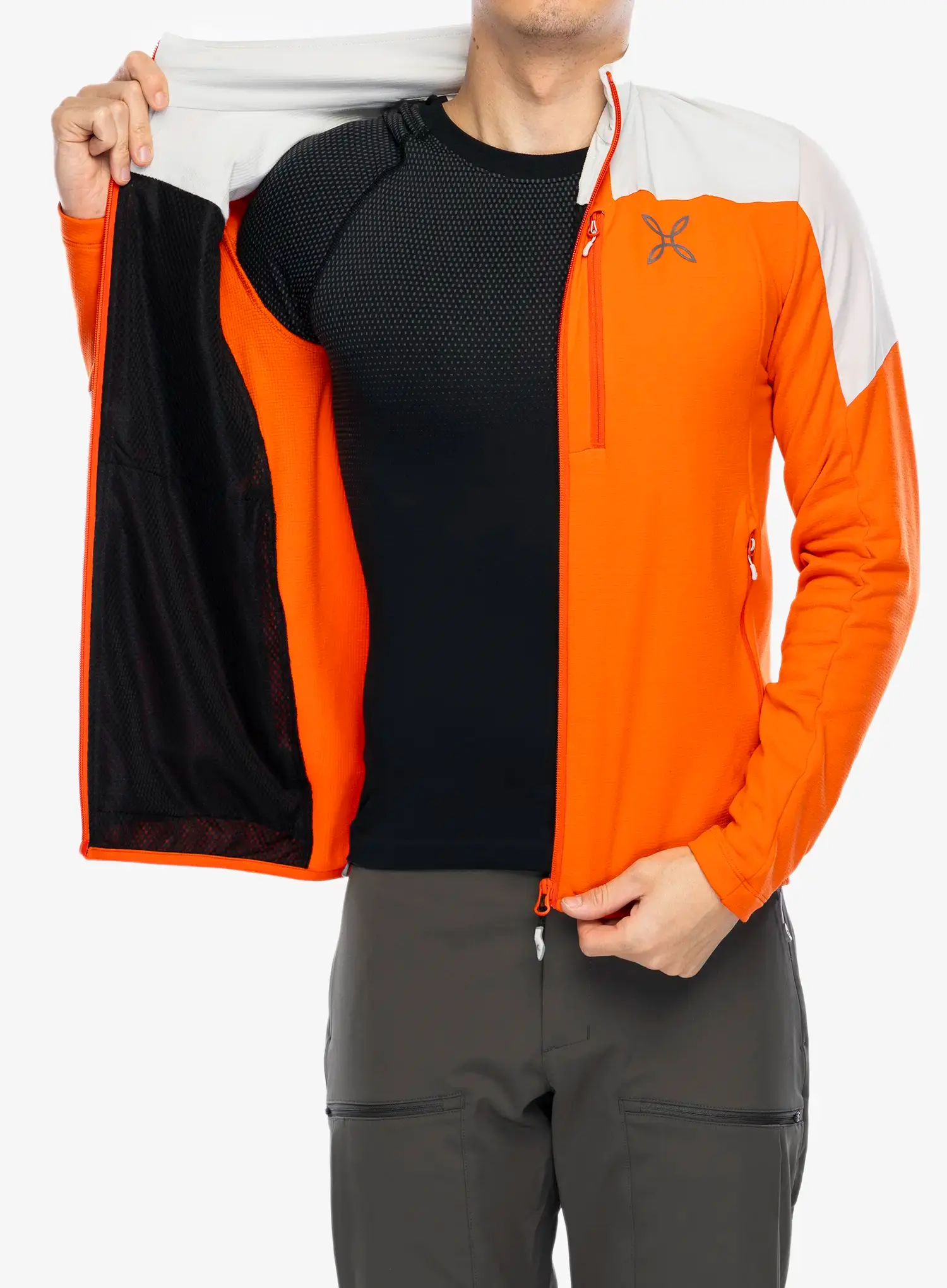 Mikina bez kapuce Montura Force Maglia - orange/quiet grey