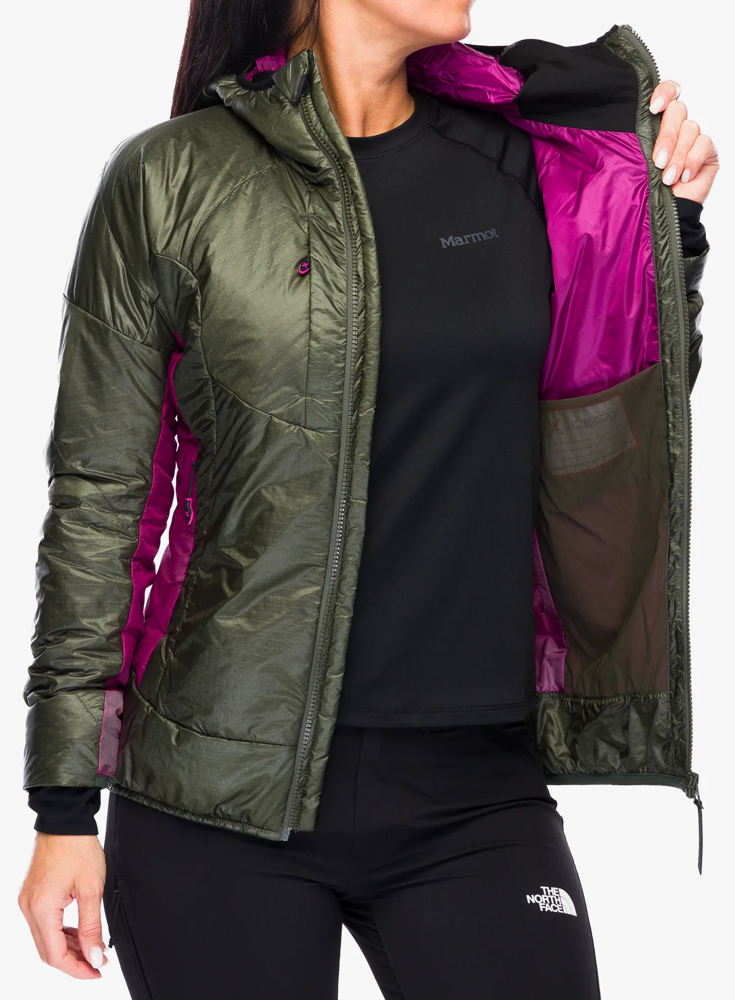 Zateplená bunda dámská Montura Force Primaloft Jacket - sage green/wine red