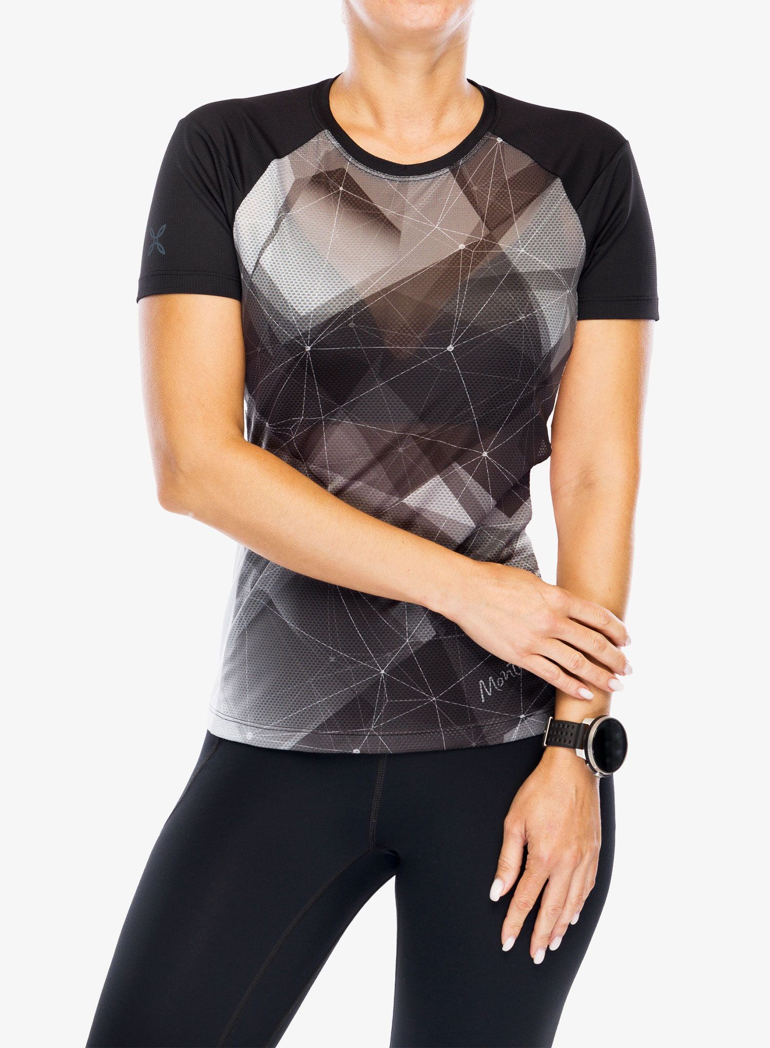 Rychleschnoucí tričko dámská Montura Ghost T-Shirt - black/white