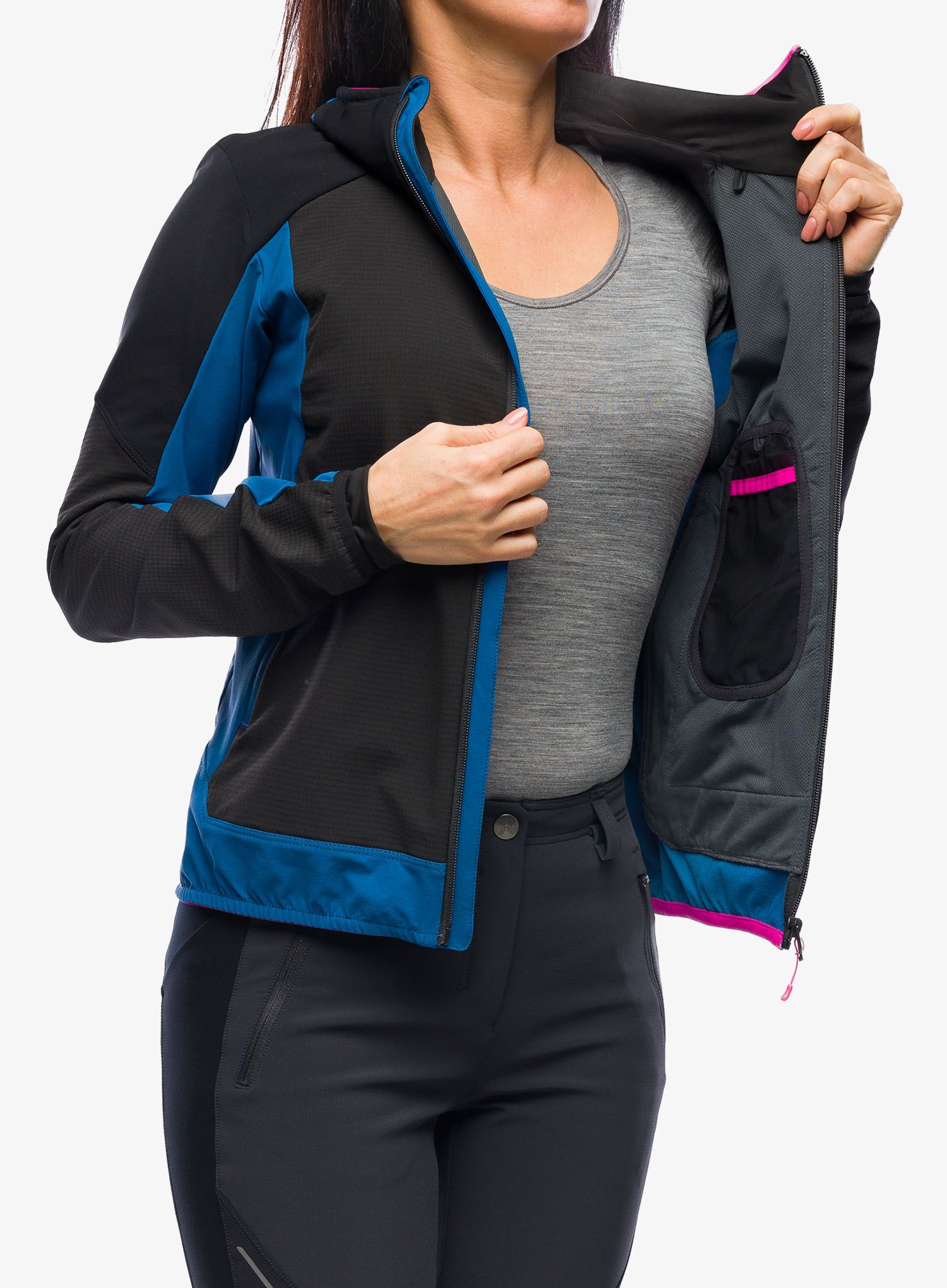 Dámská bunda Montura Premium Wind Conf.Fit Jacket - black/deep blue