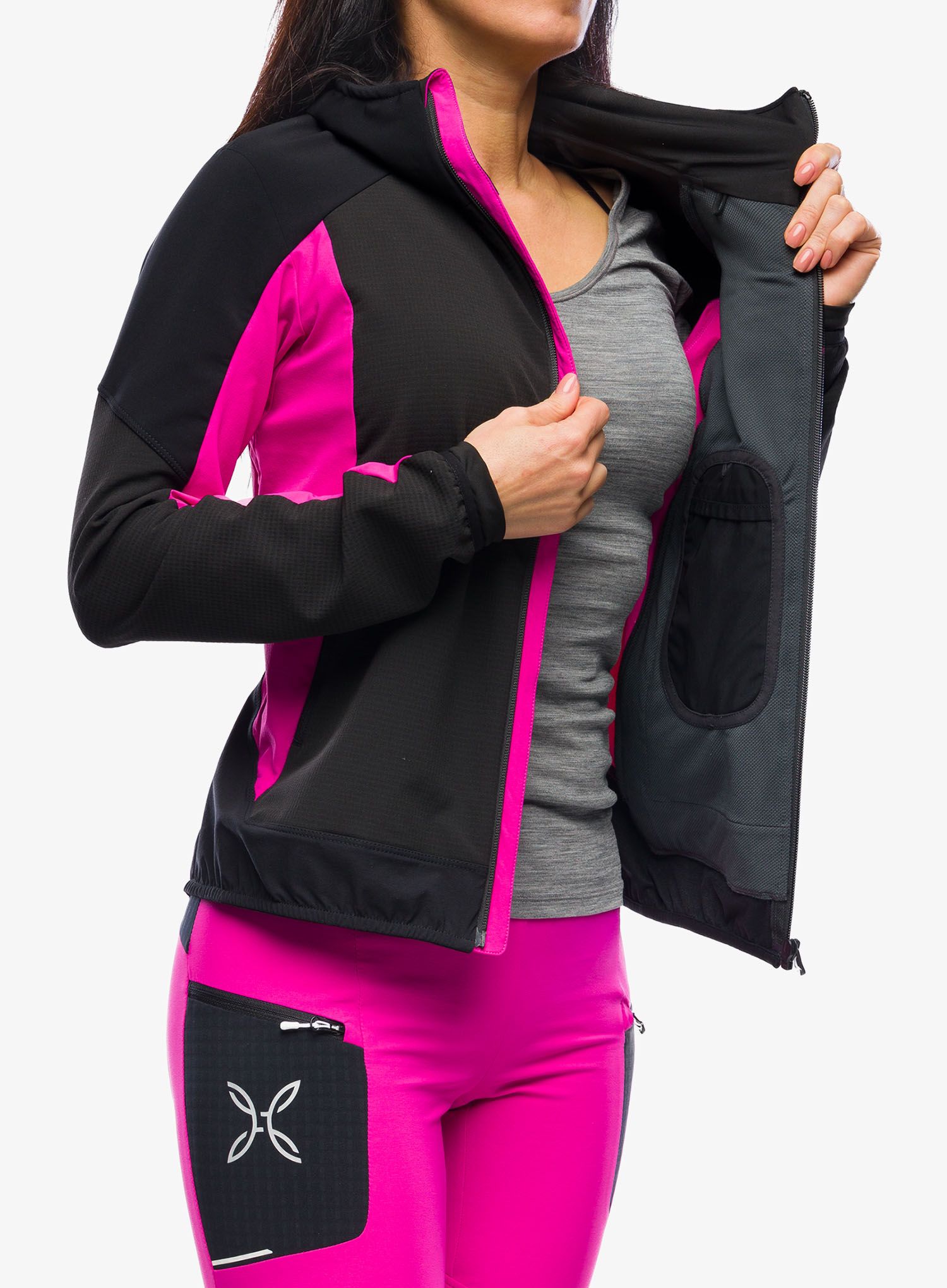 Softshellová bunda dámská Montura Premium Wind Conf.Fit Jacket - black/intense violet