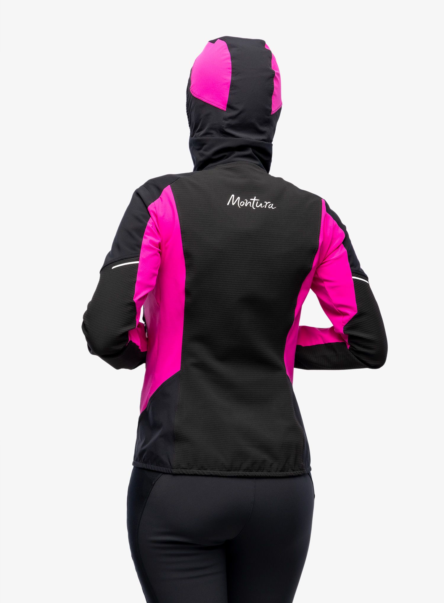 Softshellová bunda dámská Montura Premium Wind Hoody Jacket - black/intense violet