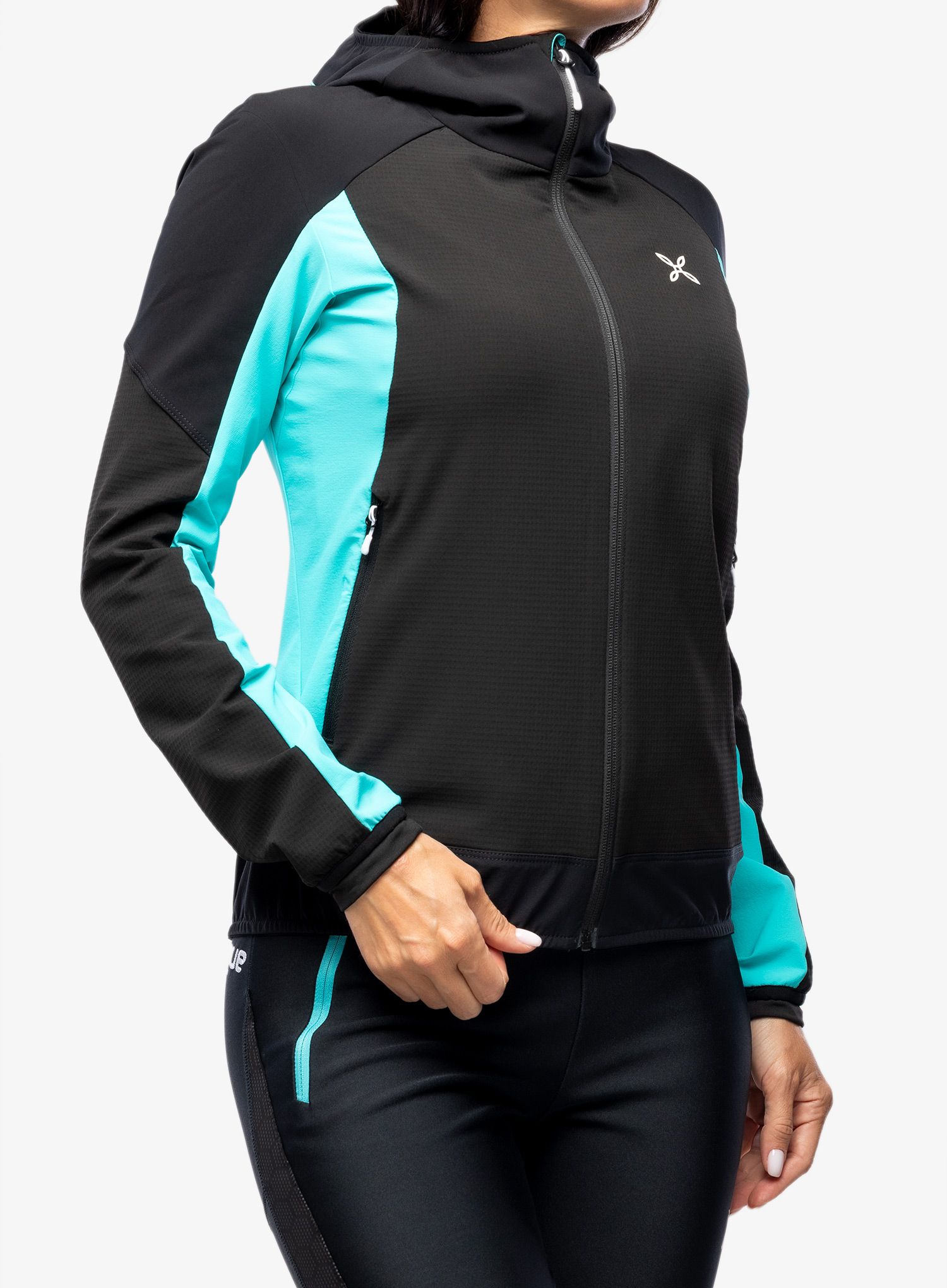 Softshellová bunda dámská Montura Premium Wind Hoody Jacket - black/light blue